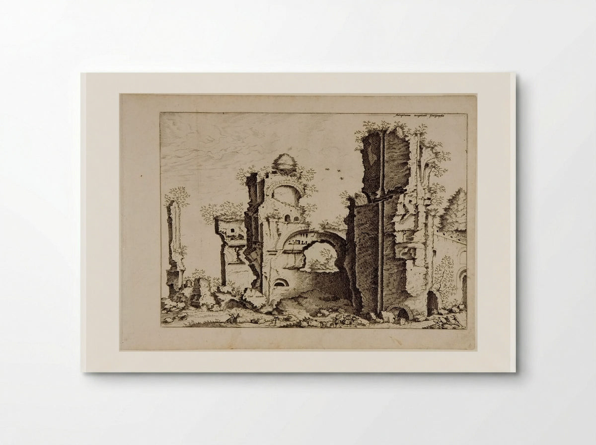 View of Massive Ruins, Possibly the Baths of Caracalla - Hieronymus Cock - Poster