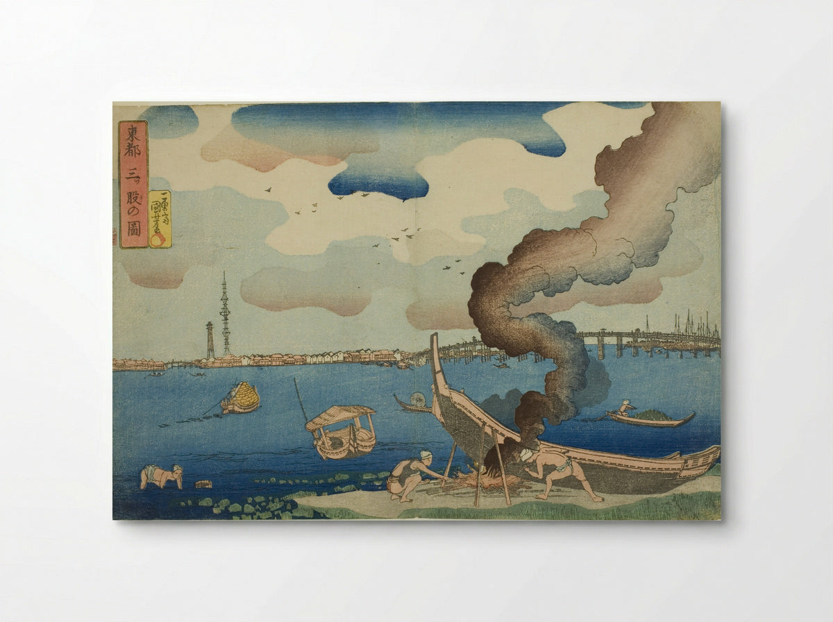View of Mitsumata in the Eastern Capital - Utagawa Kuniyoshi - Poster