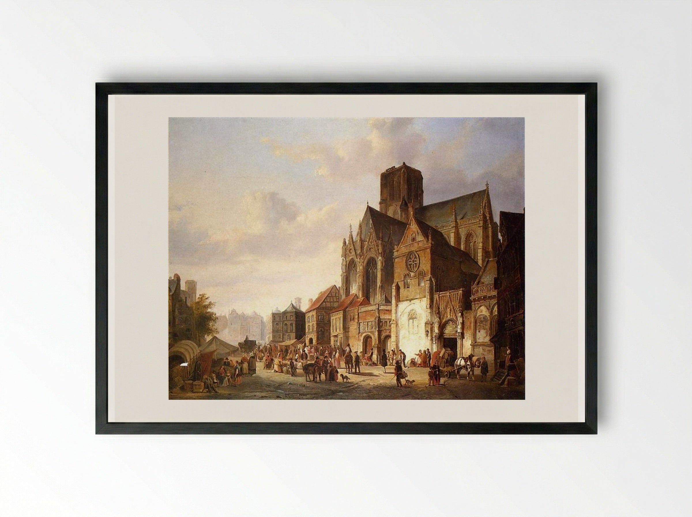 View of Montelspran - Cornelis Springer - Framed Print Black