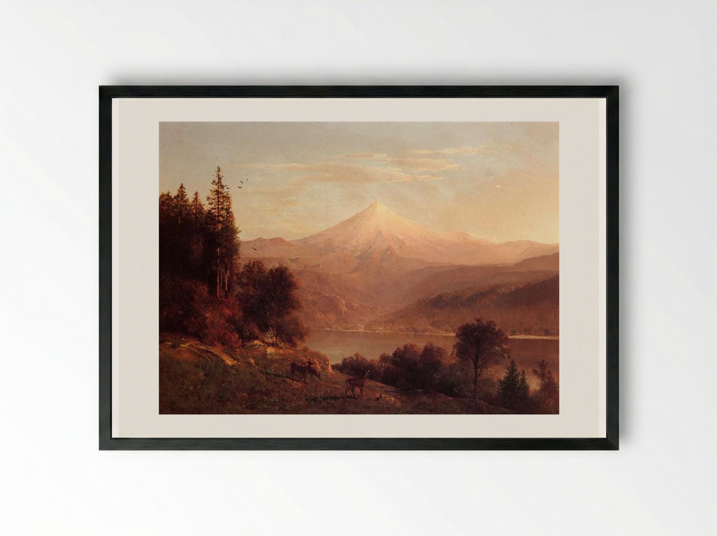 View of Mount Hood - Thomas Hill - Framed Print Black