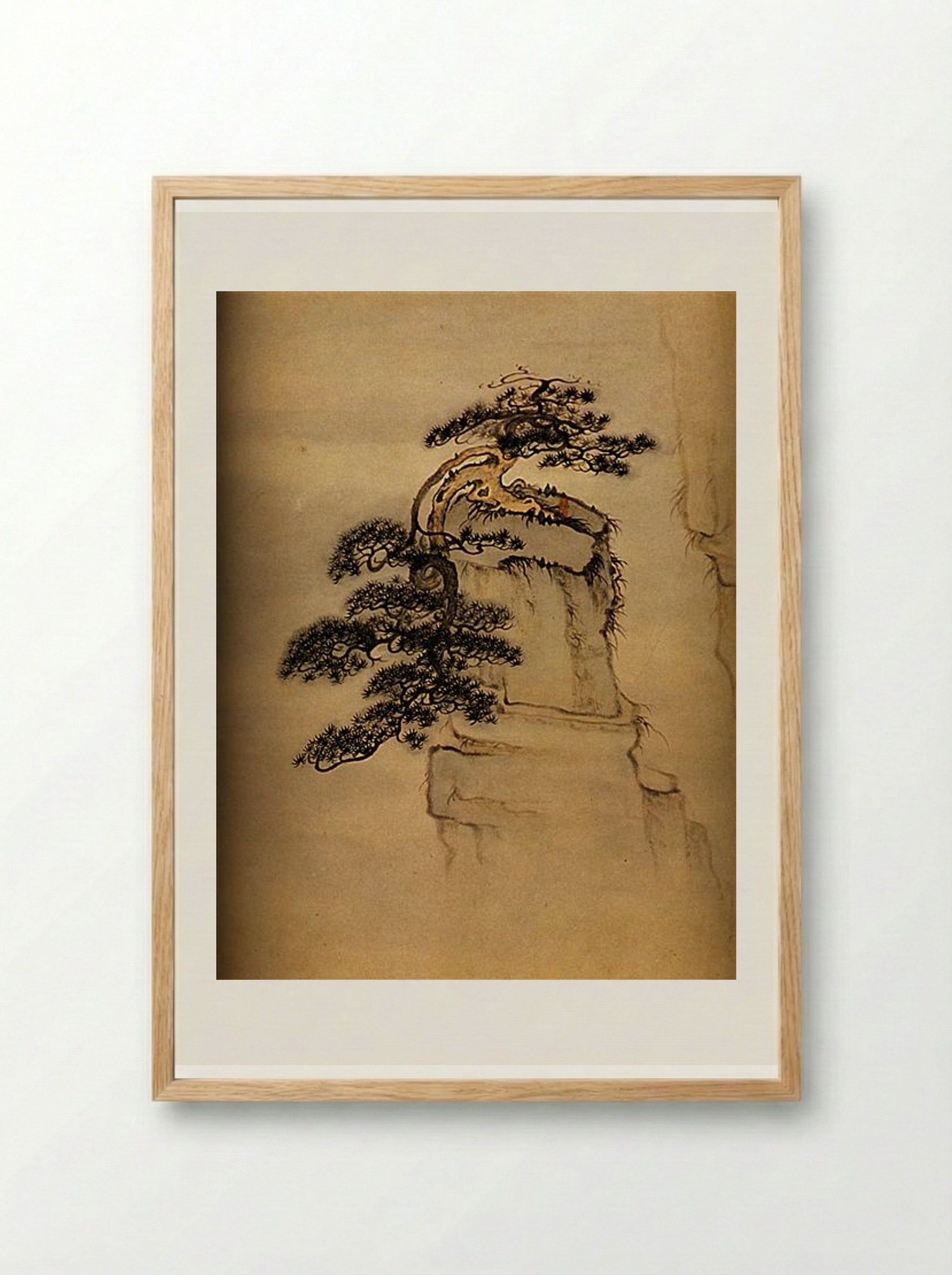 View of Mount Huang - Shitao - Framed Print Wood