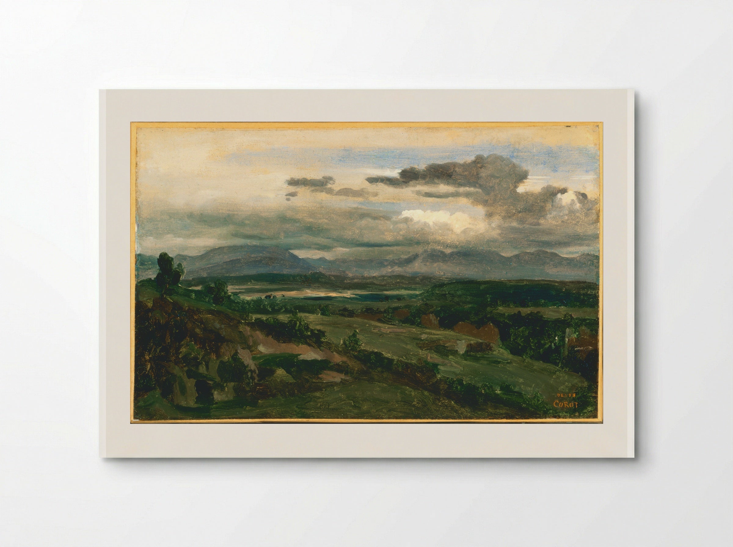 View of Mount Soracte from Civita Castellana - Jean-Baptiste-Camille Corot - Poster