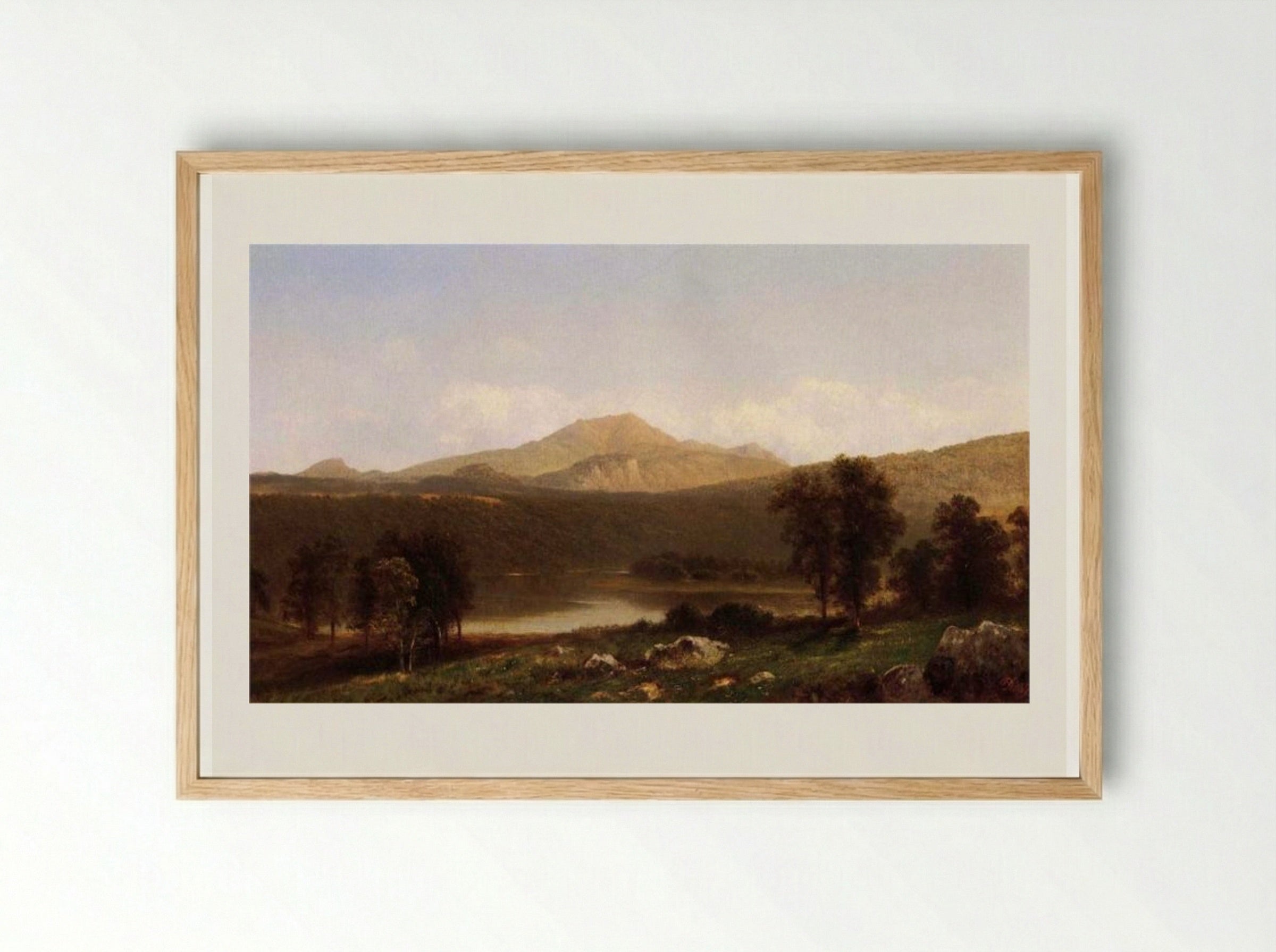 View of Mt. Lafayette, New Hampshire - David Johnson - Framed Print Wood