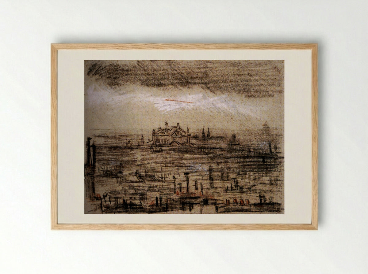 View of Paris with the Opéra - Vincent van Gogh - Framed Print Wood