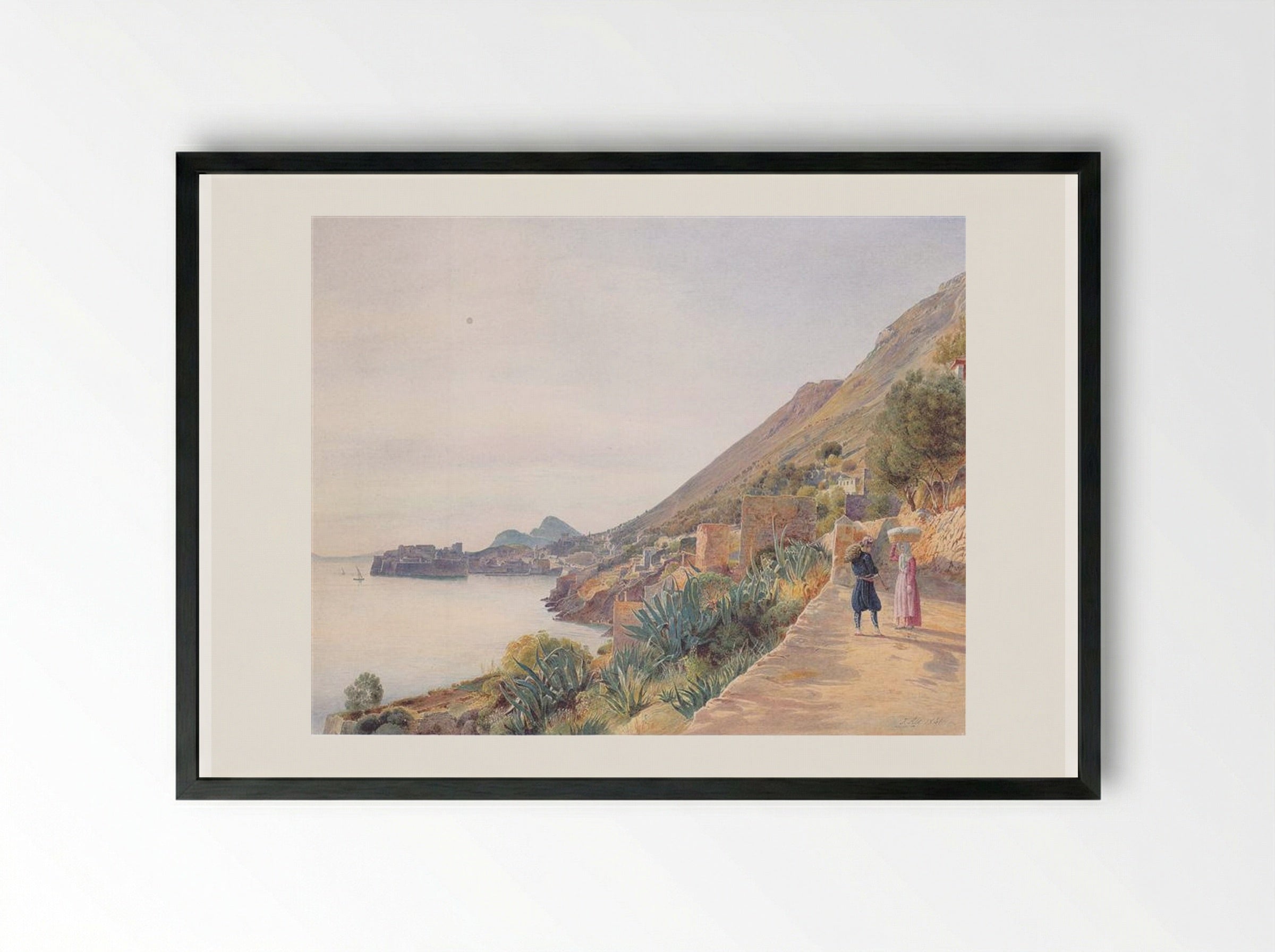View of Ragusa - Rudolf von Alt - Framed Print Black