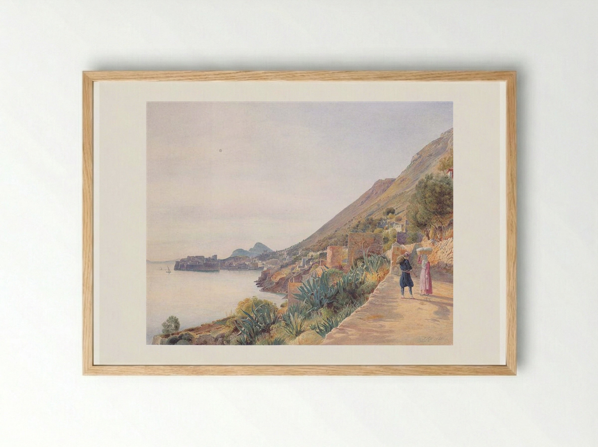 View of Ragusa - Rudolf von Alt - Framed Print Wood