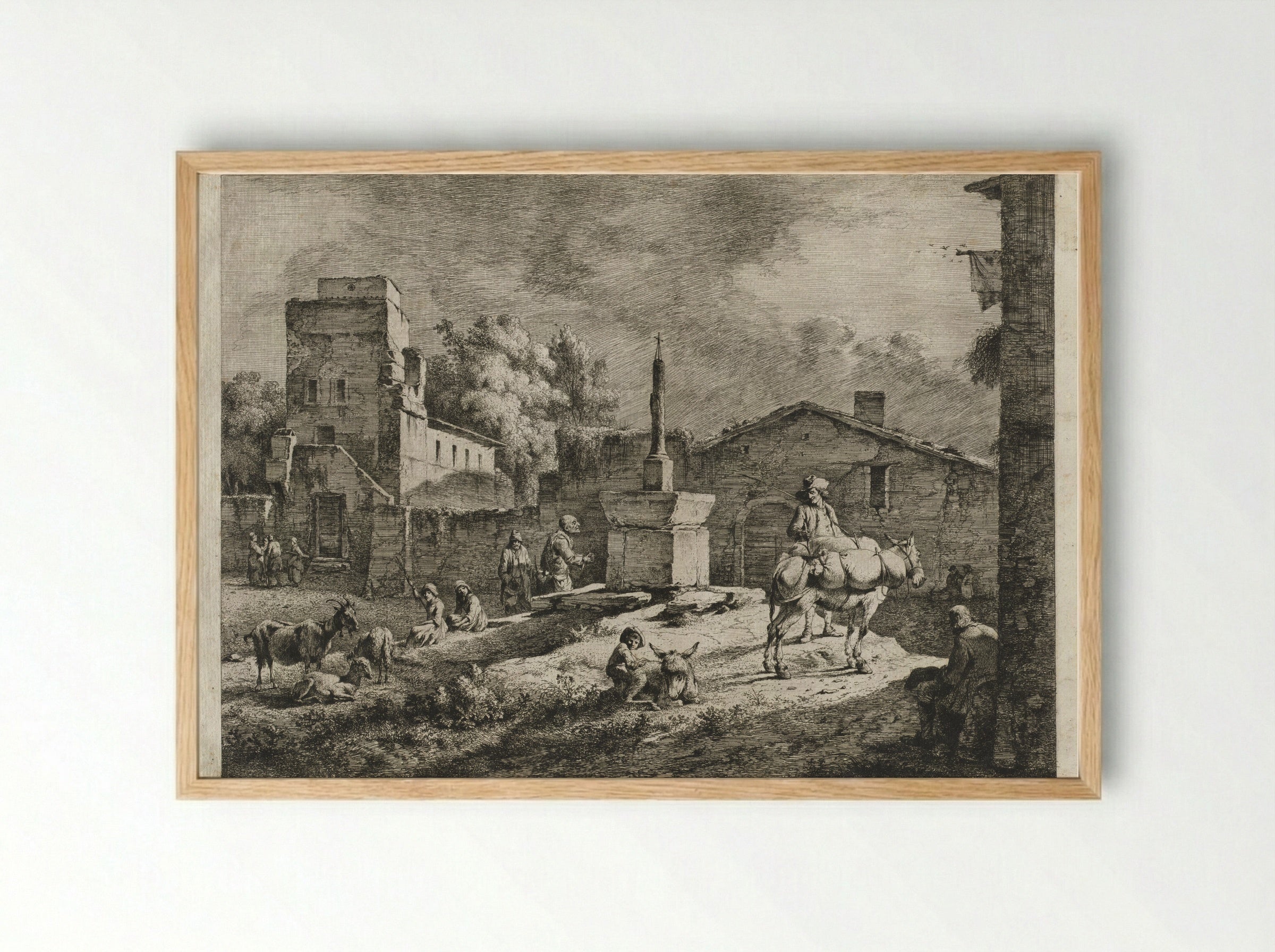 View of Saint-Andeol - Jean Jacques de Boissieu - Framed Print Wood