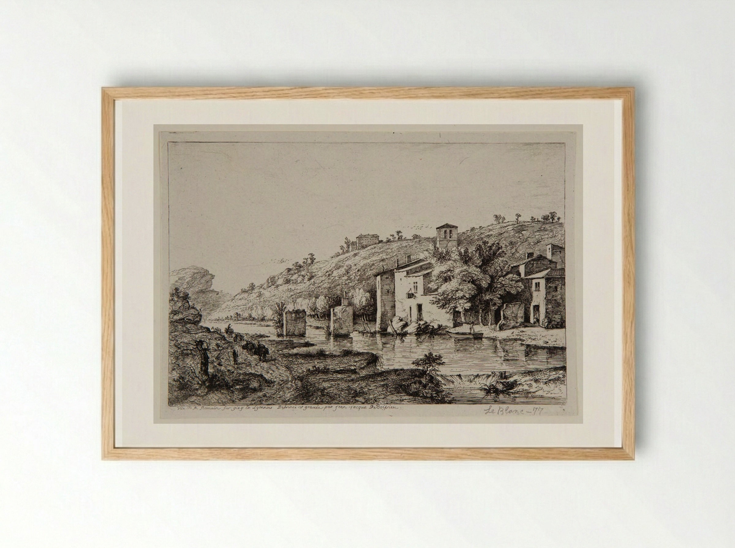View of Saint-Romain-sur-Gier - Jean-Jacques de Boissieu - Framed Print Wood