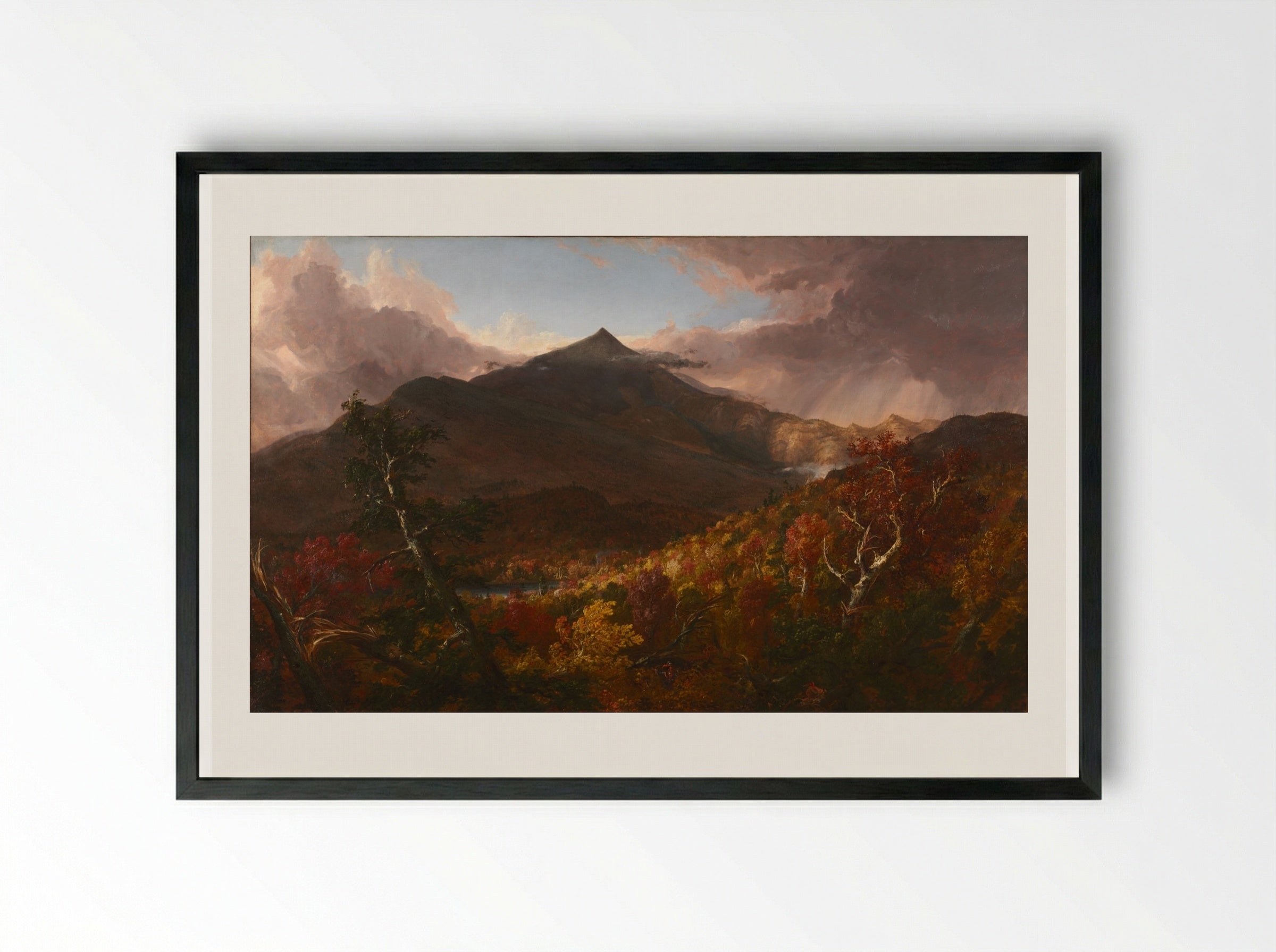 View of Schroon Mountain, Essex County, New York, After a Storm - Thomas Cole - Framed Print Black