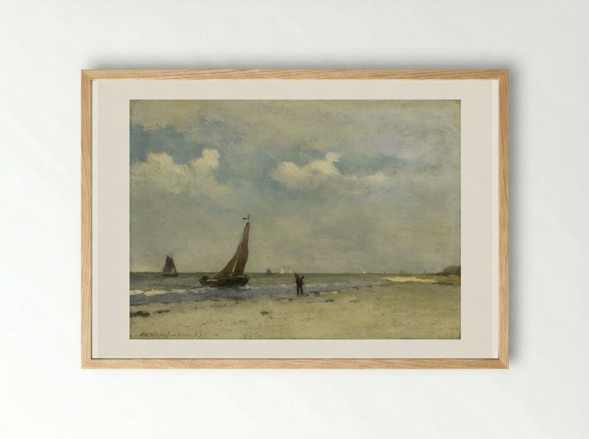 View of Seaside - Johan Hendrik Weissenbruch - Framed Print Wood