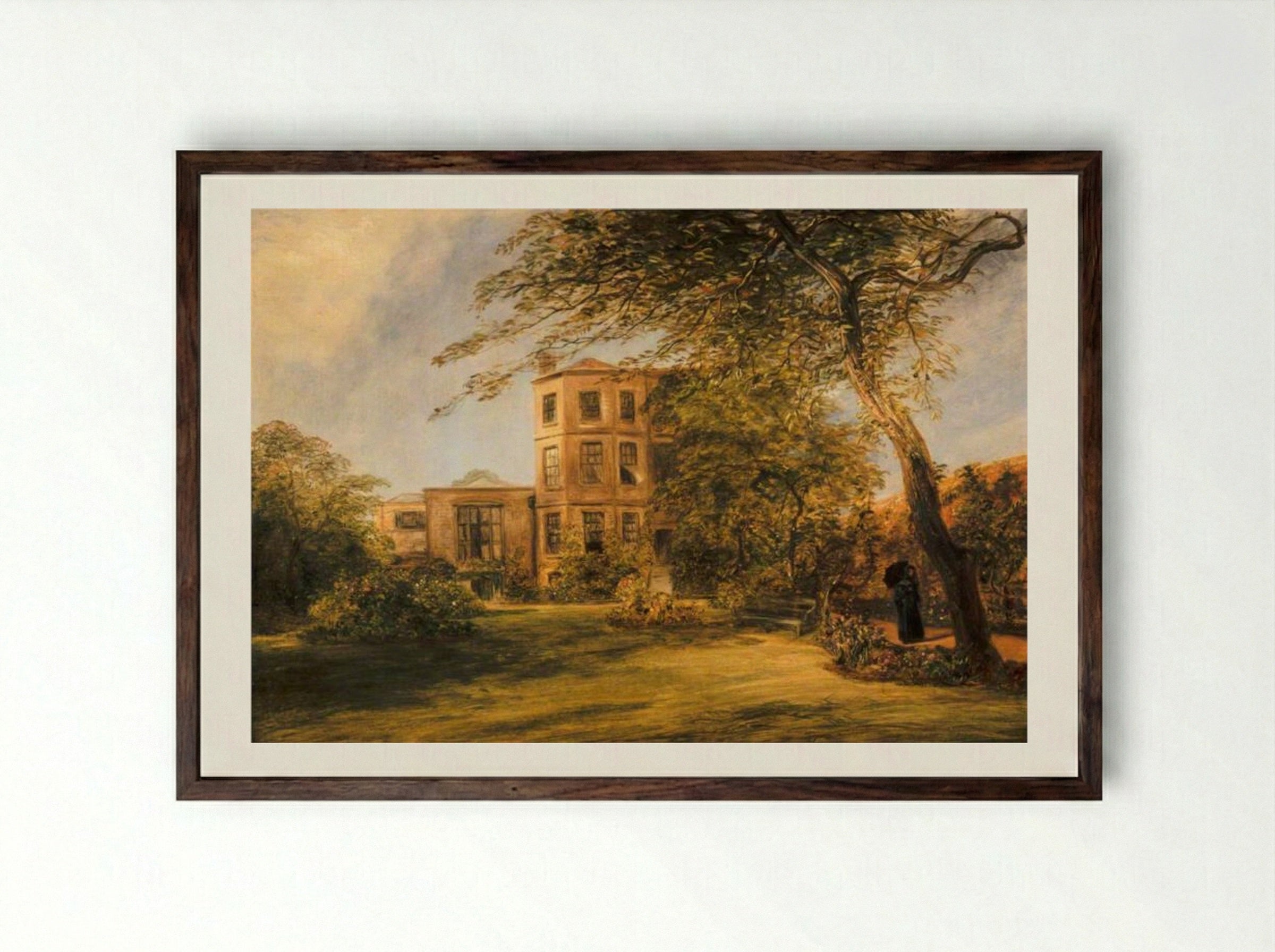 View of Sir David Wilkie's House in Vicarage Place, Kensington - William Collins - Framed Print Dark Wood