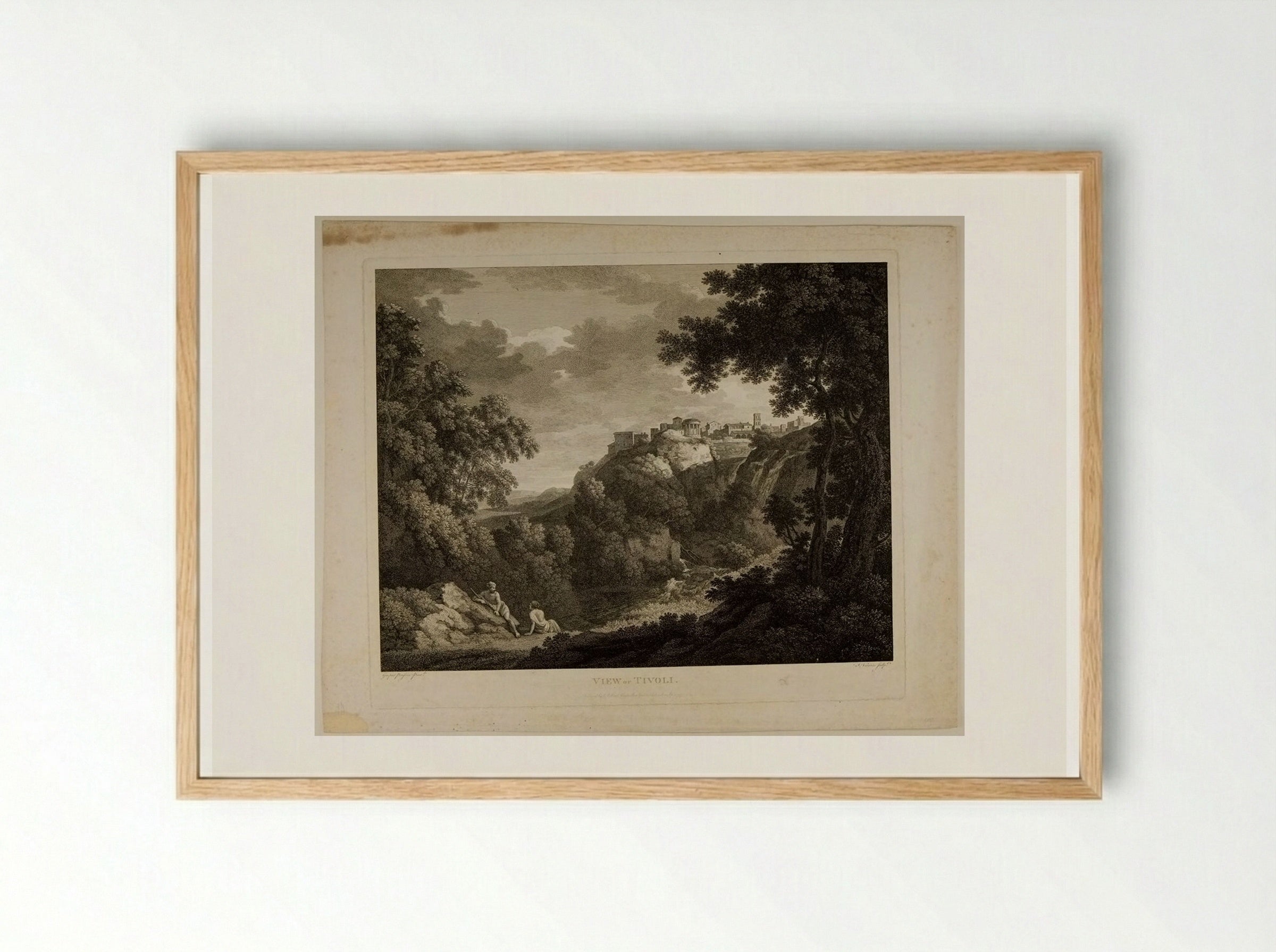 View of Tivoli - François Vivares - Framed Print Wood