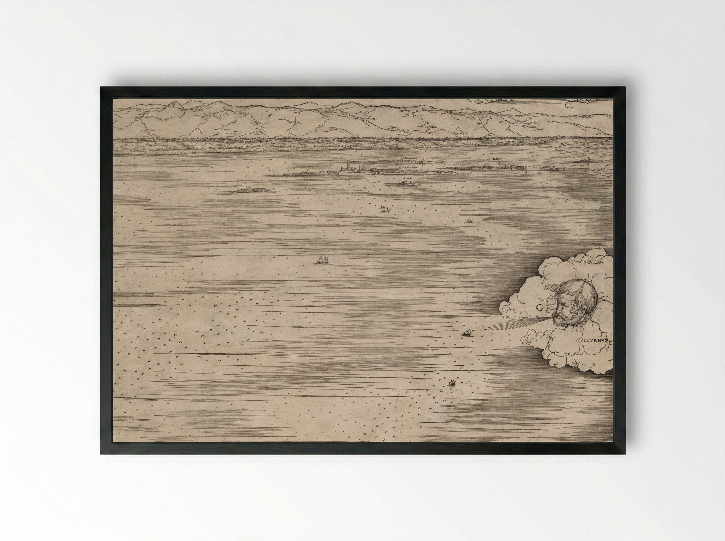 View of Venice - Jacopo de' Barbari - Framed Print Black