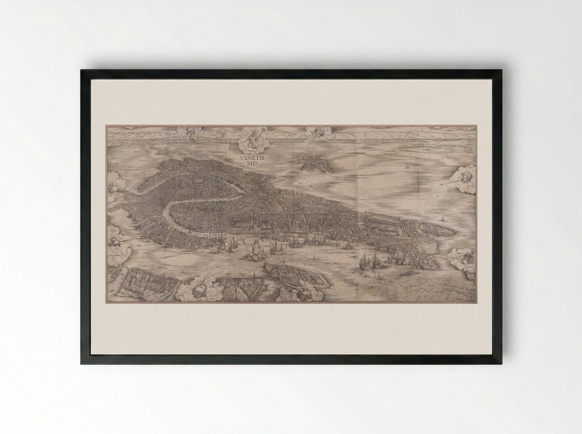 View of Venice - Jacopo de' Barbari - Framed Print Black