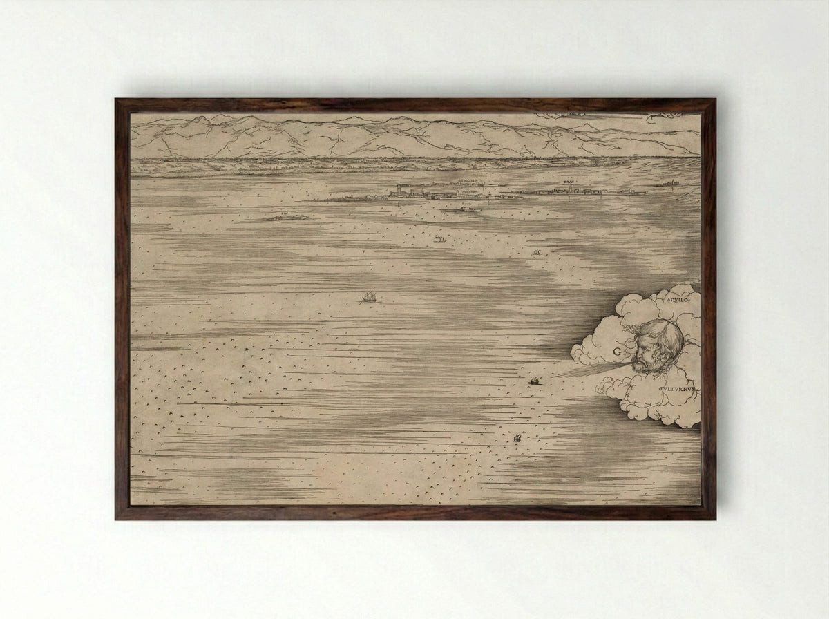 View of Venice - Jacopo de' Barbari - Framed Print Dark Wood