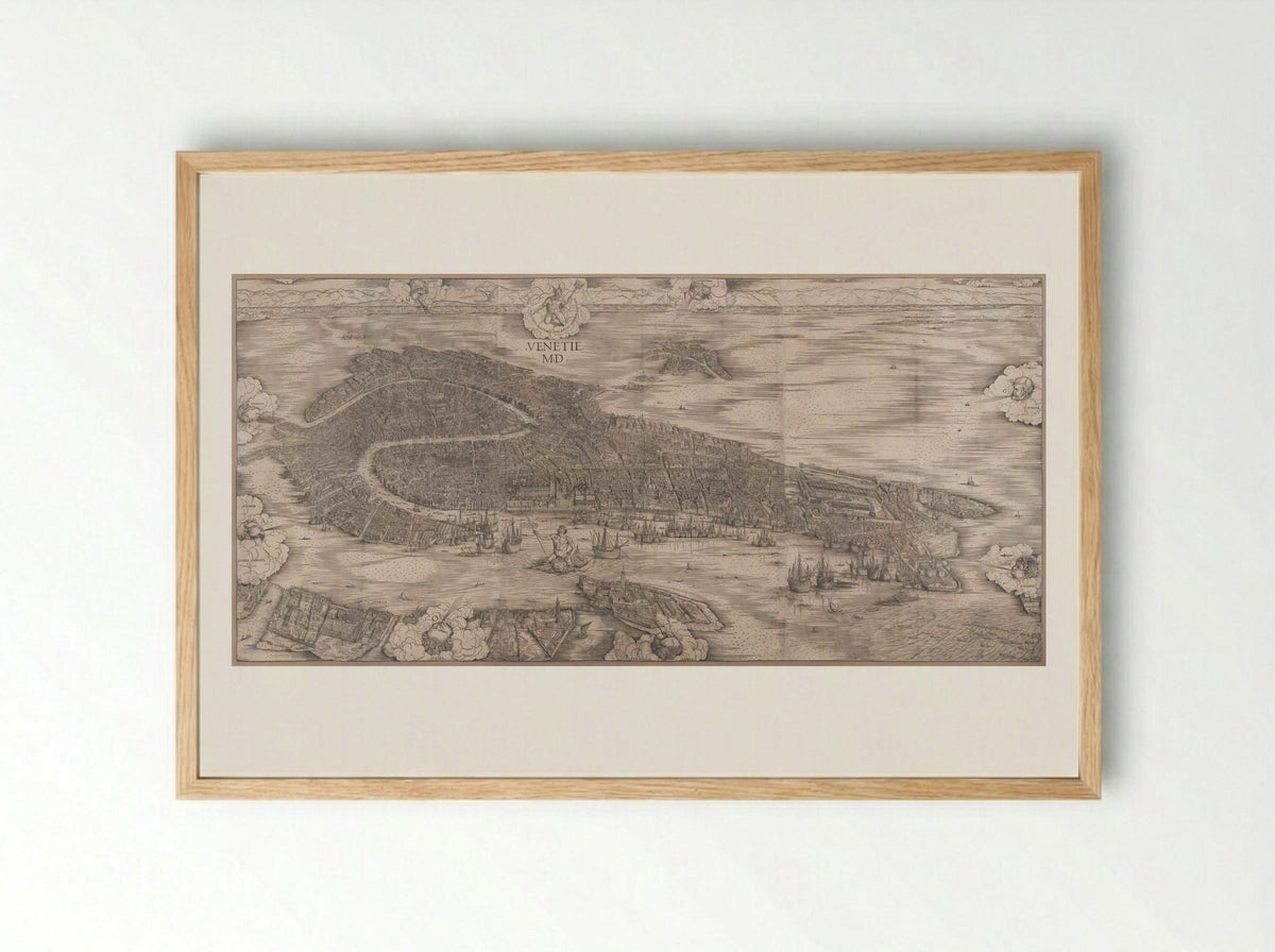 View of Venice - Jacopo de' Barbari - Framed Print Wood