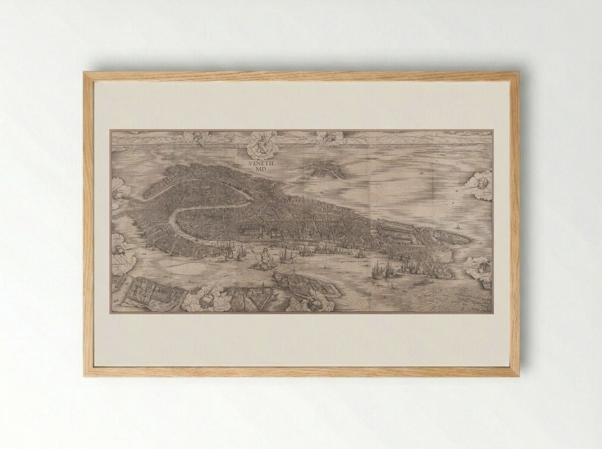 View of Venice - Jacopo de' Barbari - Framed Print Wood