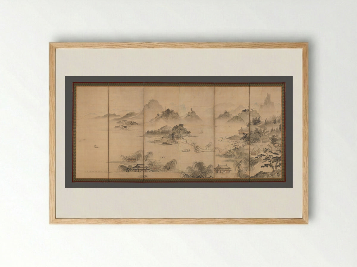 View of West Lake - Kusumi Morikage - Framed Print Wood