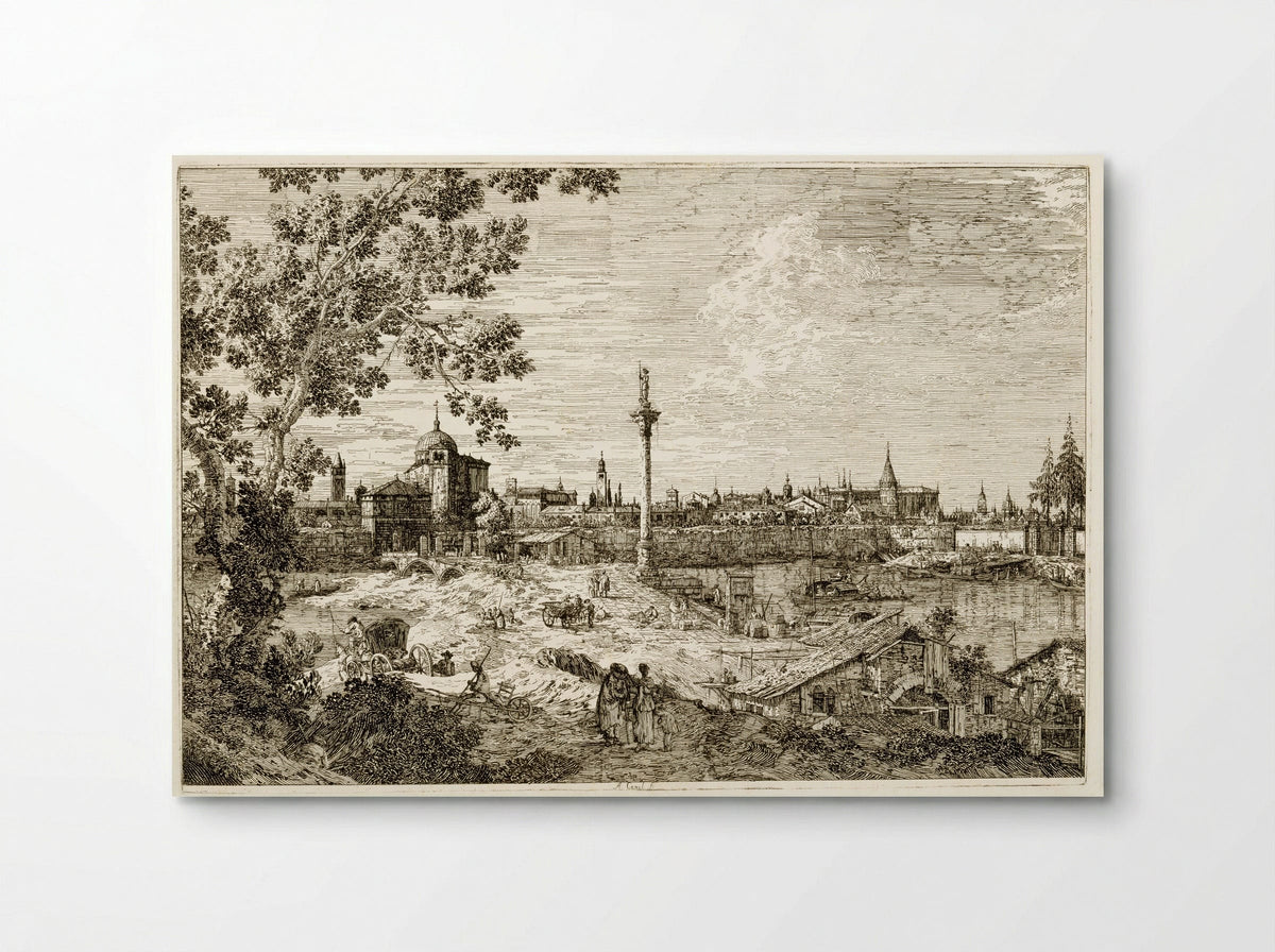 View of a River, Perhaps in Padua - Canaletto - Poster