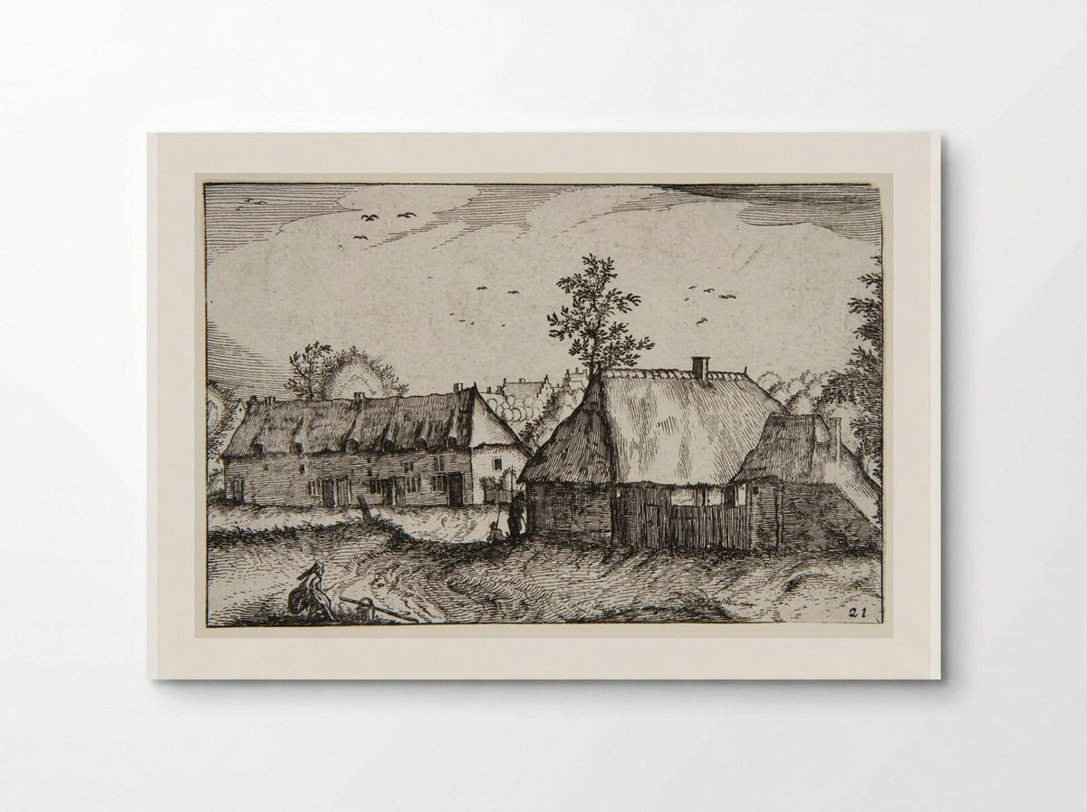 View of a Town with a Woman in the Foreground - Claes Jansz. Visscher - Poster