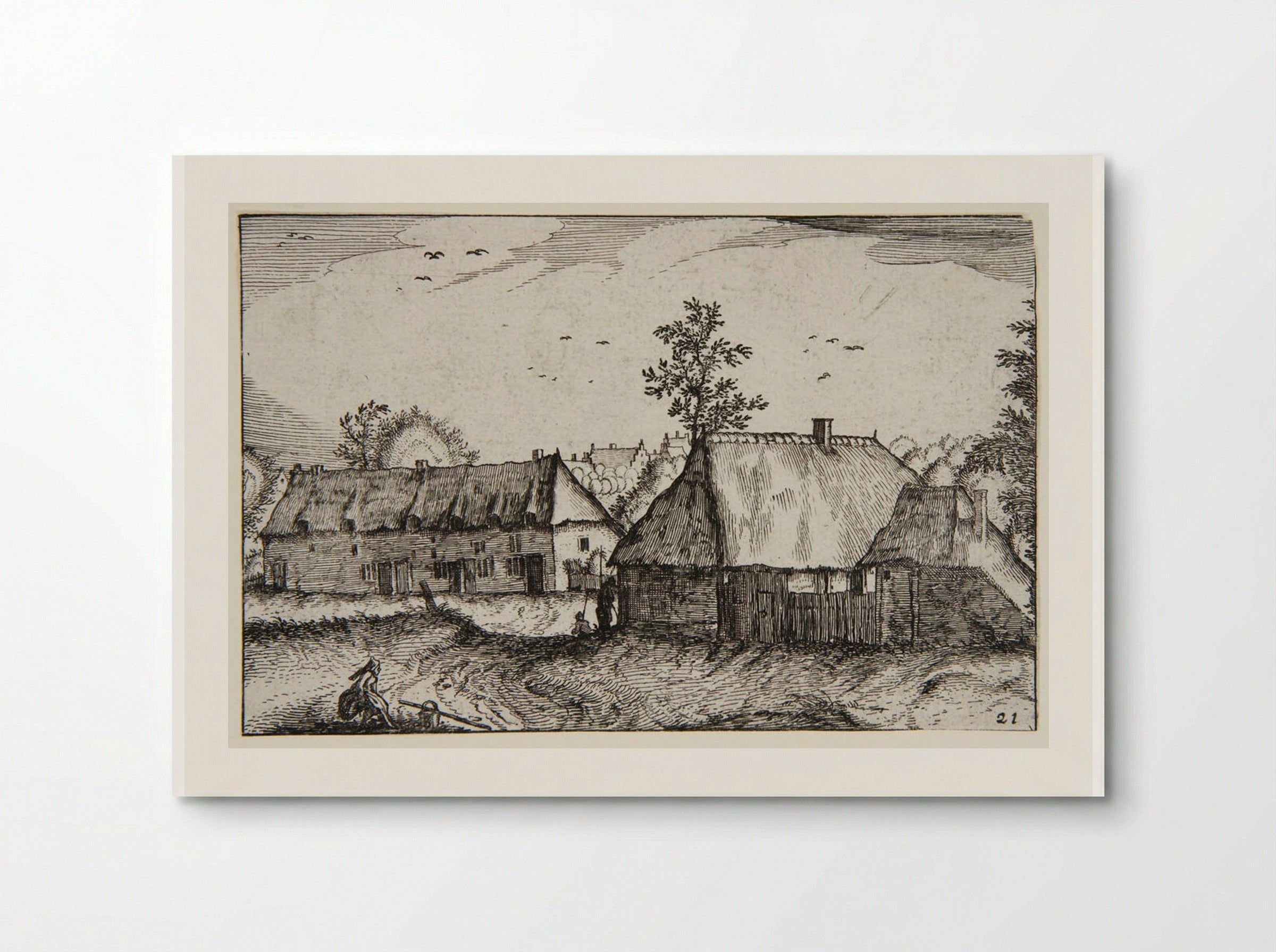 View of a Town with a Woman in the Foreground - Claes Jansz. Visscher - Poster