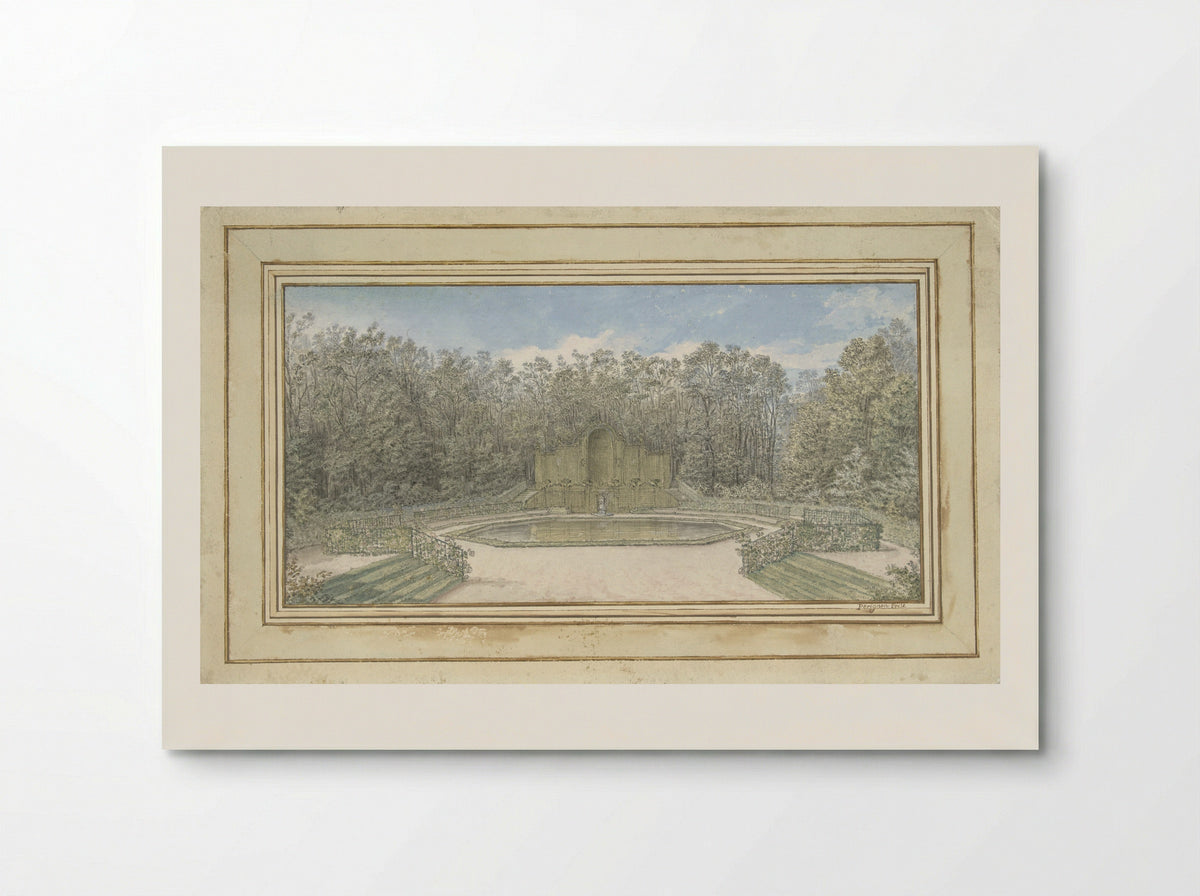 View of a Trellis Pavilion in a Park - Alexis Nicolas Pérignon - Poster