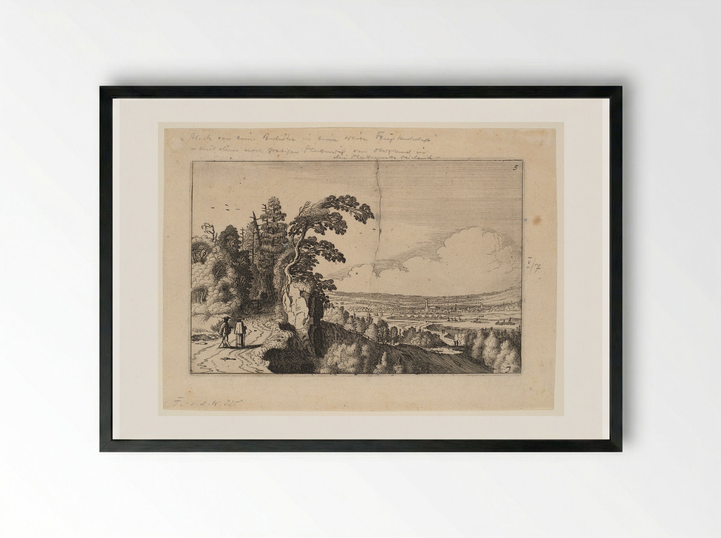 View of a Valley - Jan van de Velde II - Framed Print Black