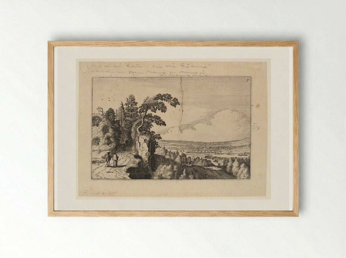 View of a Valley - Jan van de Velde II - Framed Print Wood