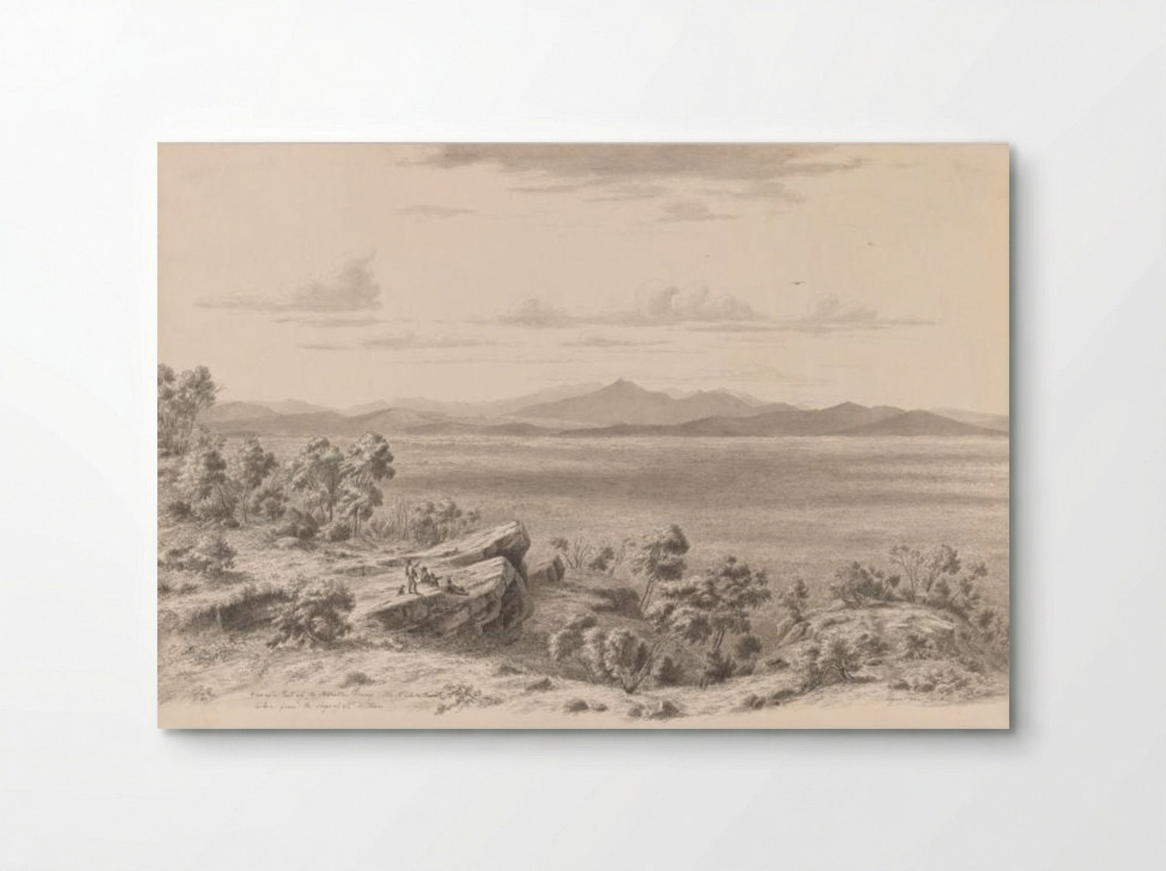View of a part of the Australian Pyrenees, little Mt Cole and Ararat, taken from the slopes of Mt William - Eugene von Guerard - Poster