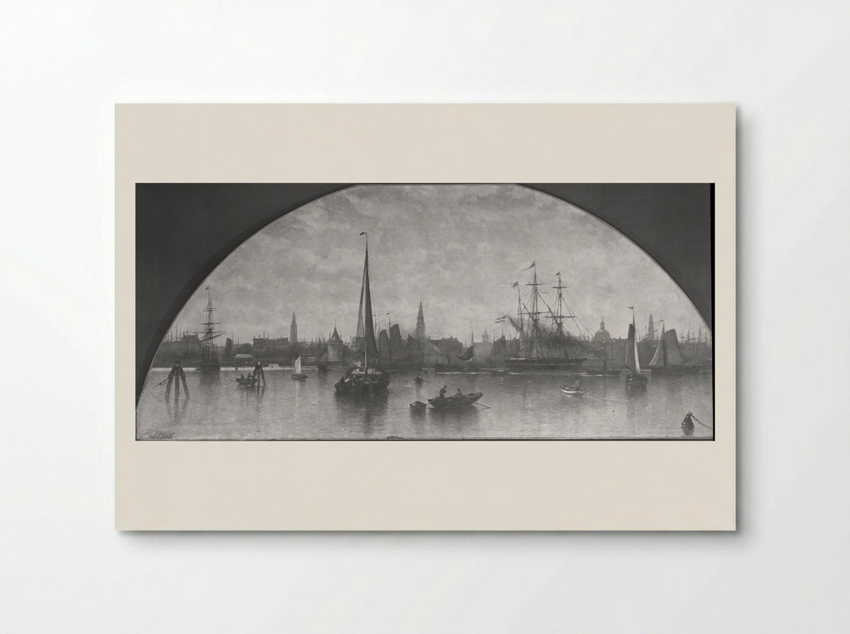 View of the Amsterdam Harbour - Johan Adolph Rust - Poster