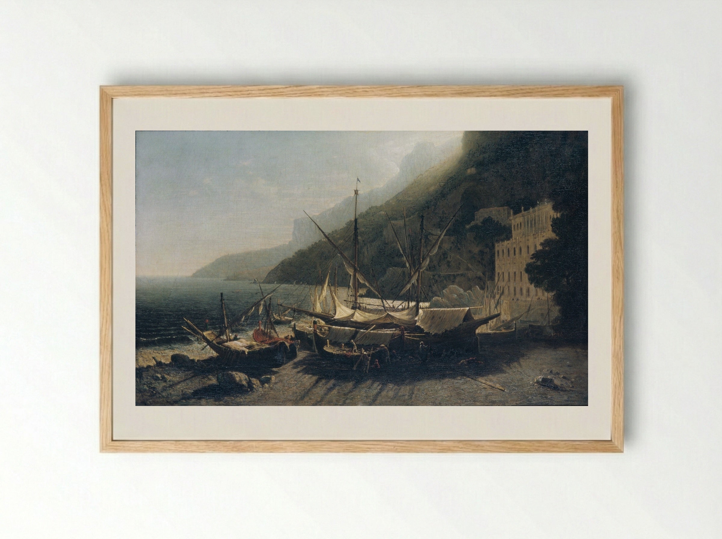 View of the Bay of Naples - George Loring Brown - Framed Print Wood