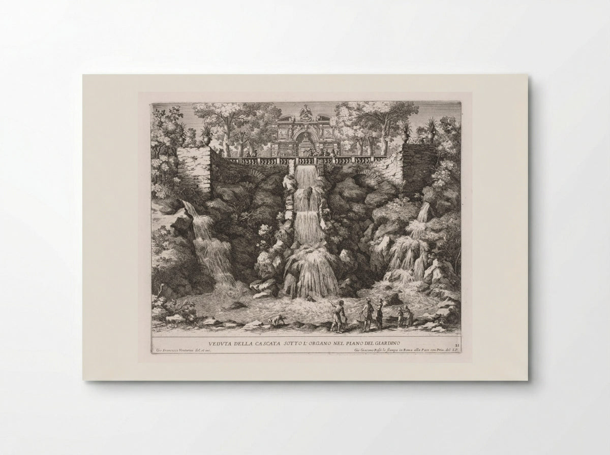 View of the Cascade below the Organ from the Garden - Giovanni Francesco Venturini - Poster