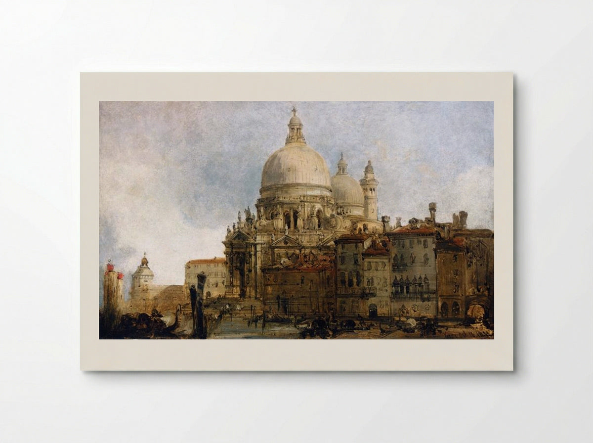 View of the Church of Santa Maria della Salute, on the Grand Canal, Venice, with the Dogana beyond - David Roberts - Poster