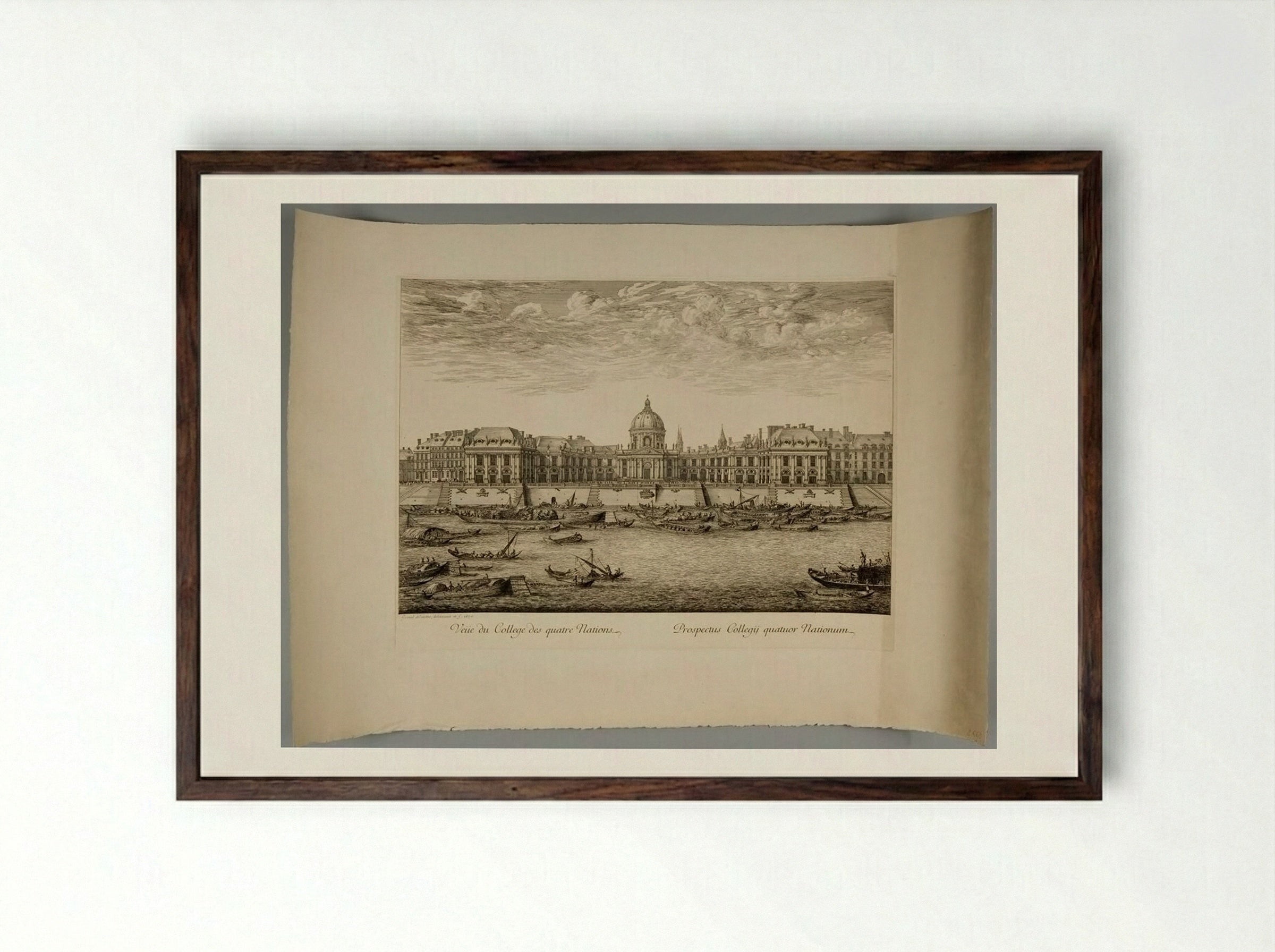 View of the College of Four Nations - Israël Silvestre - Framed Print Dark Wood