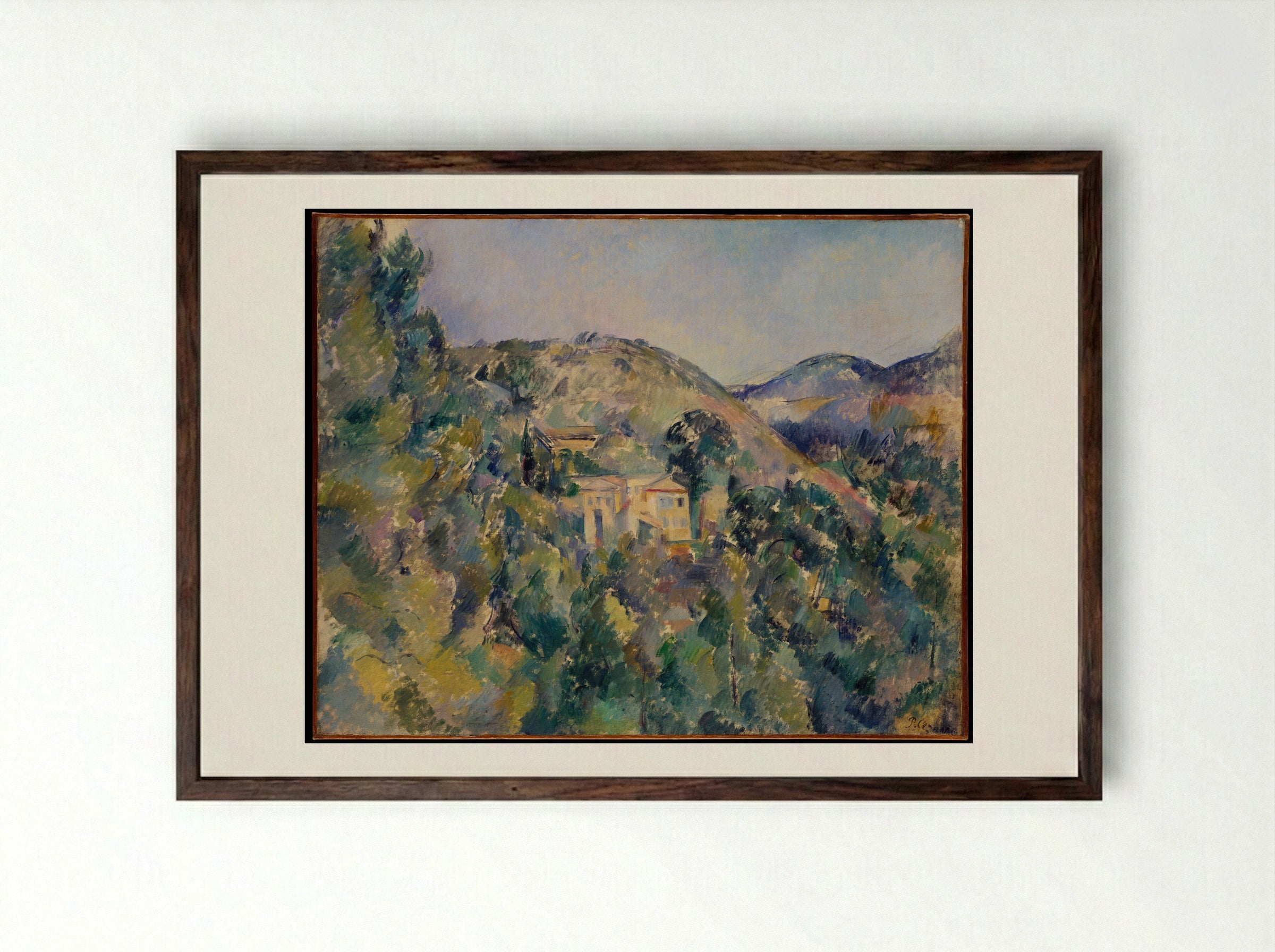 View of the Domaine Saint-Joseph - Paul Cézanne - Framed Print Dark Wood