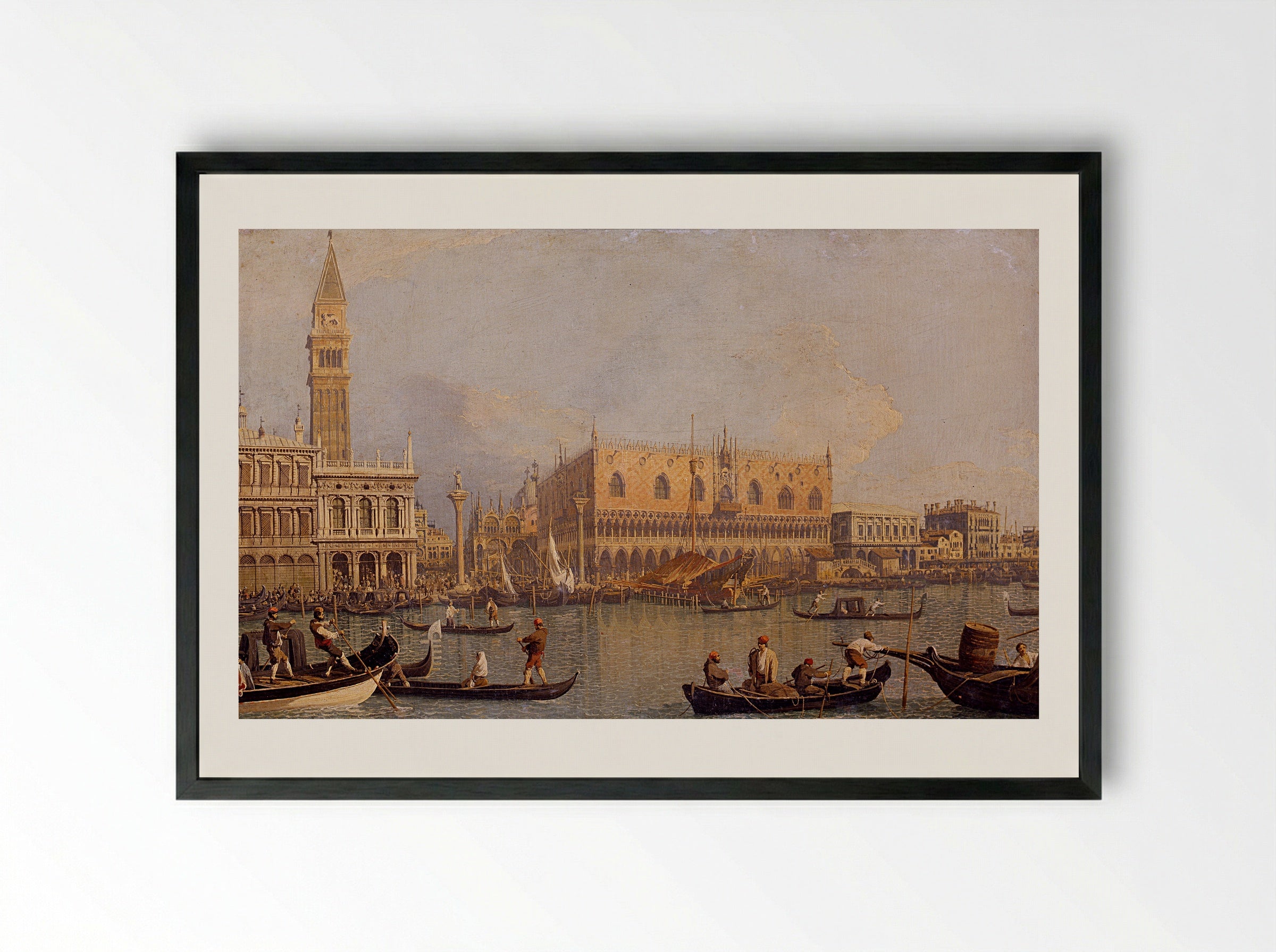 View of the Ducal Palace - Canaletto - Framed Print Black