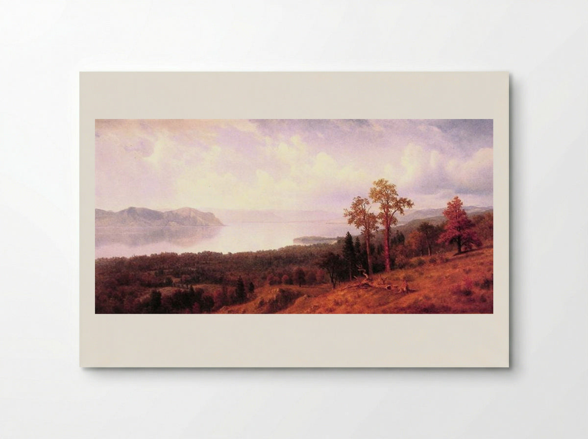 View of the Hudson Looking Across the Tappan Zee Towards Hook Mountain - Albert Bierstadt - Poster
