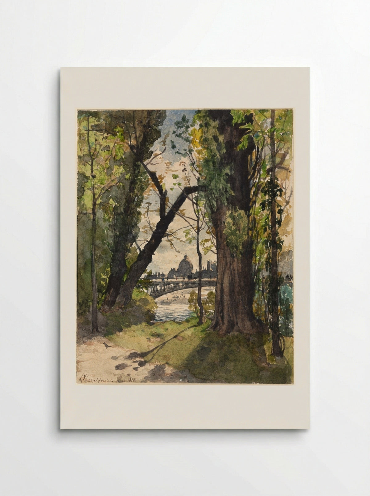 View of the Institut de France from the Foot of the Pont Royal - Henri Joseph Harpignies - Poster