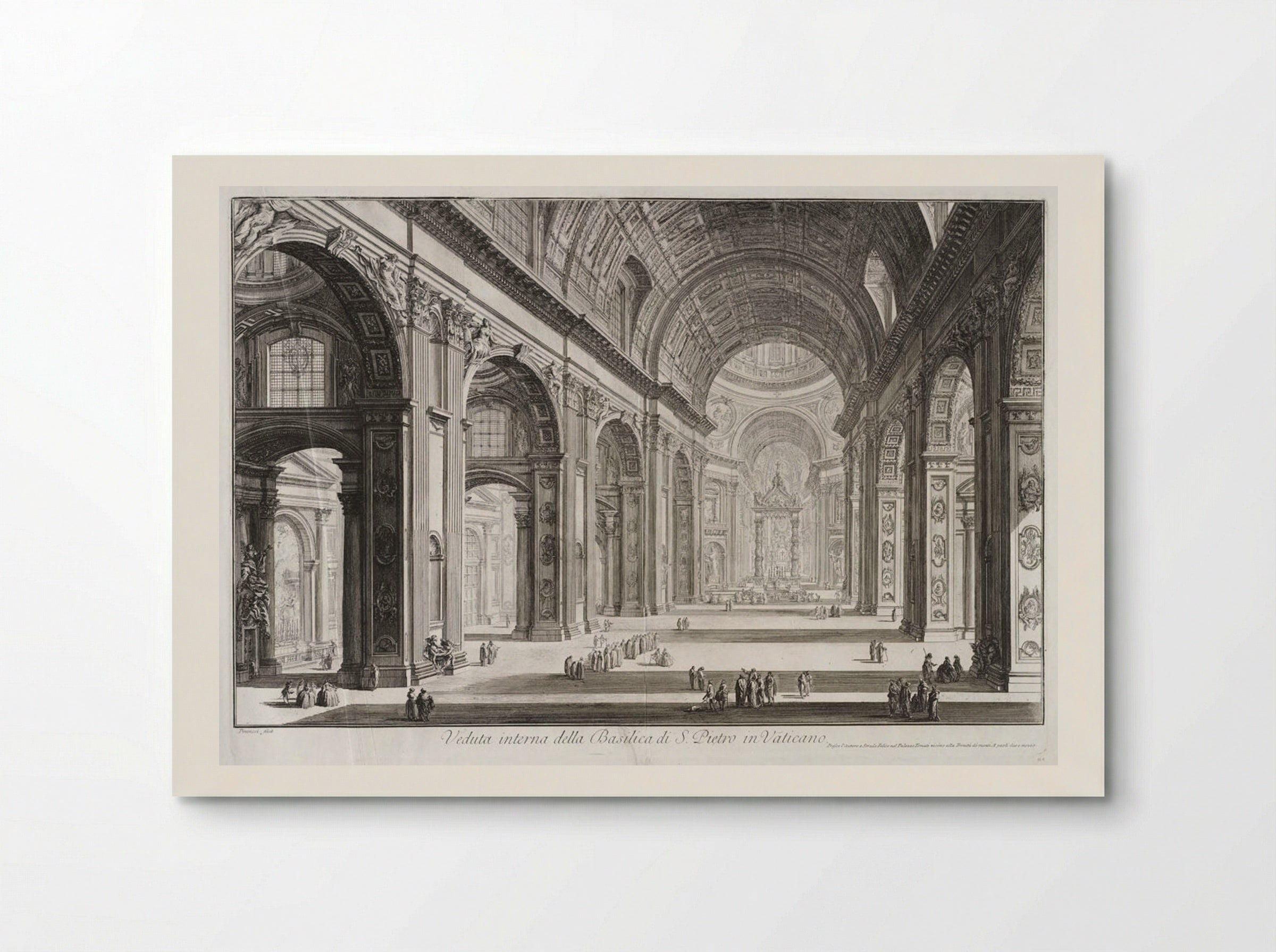 View of the Interior of the Basilica of Saint Peter at the Vatican - Giovanni Battista Piranesi - Poster