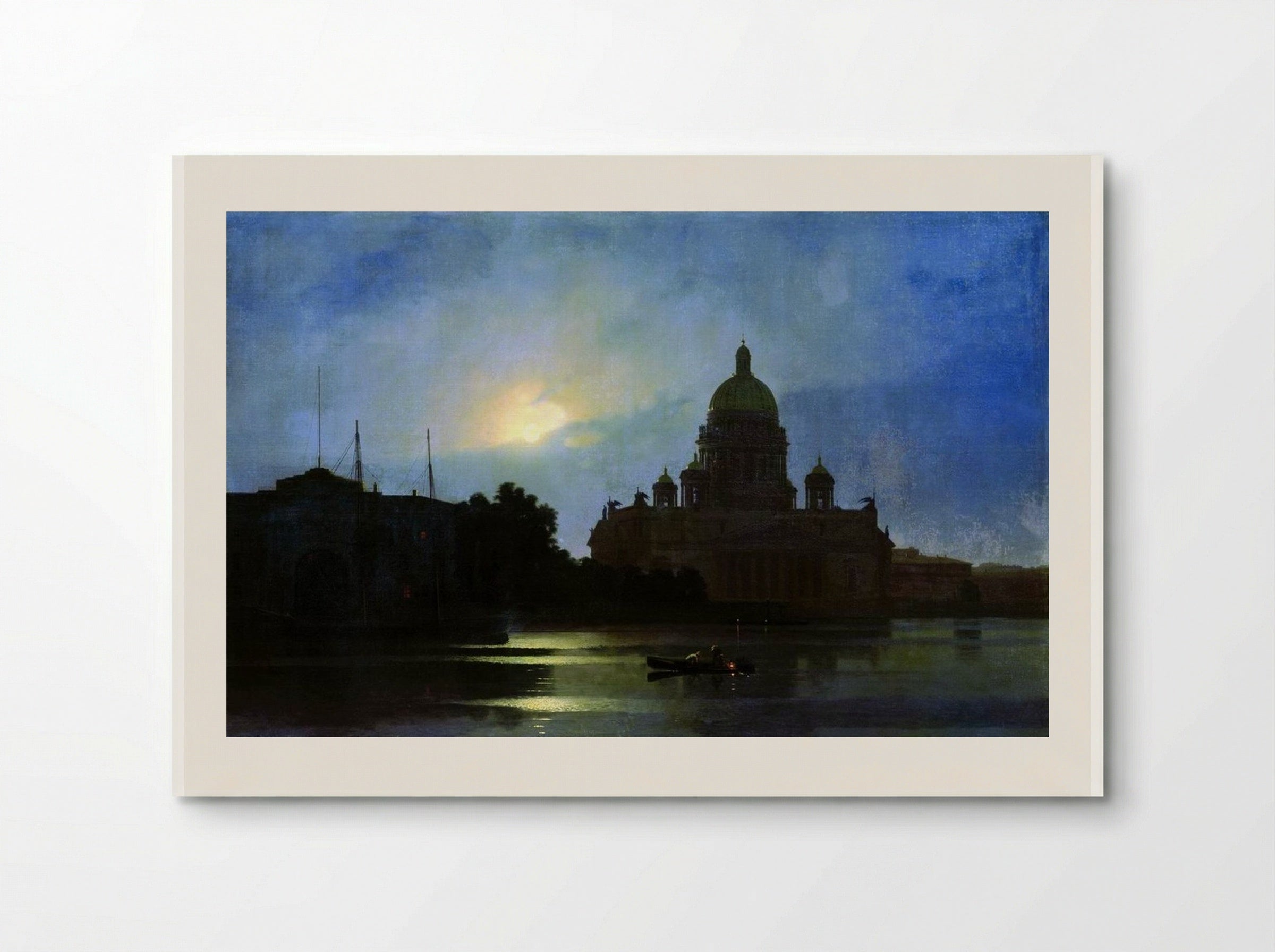 View of the Isaac Cathedral at Moonlight Night - Arkhip Kuindzhi - Poster