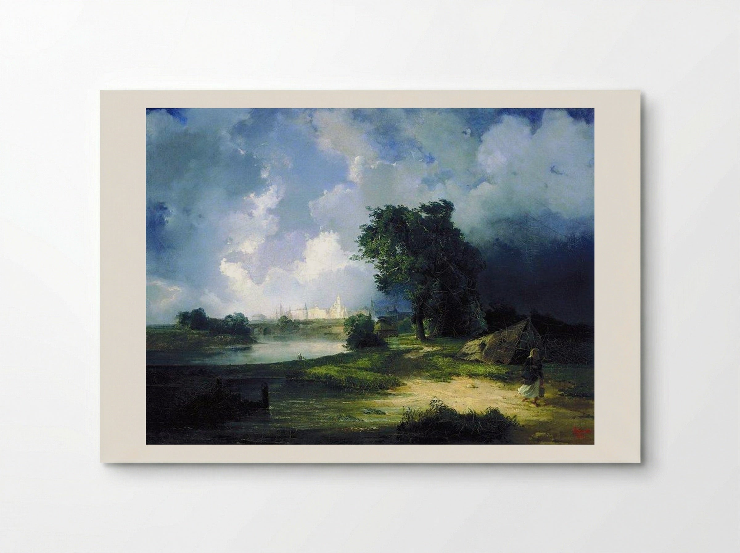 View of the Kremlin from the Krimsky Bridge in Inclement Weather - Aleksey Savrasov - Poster
