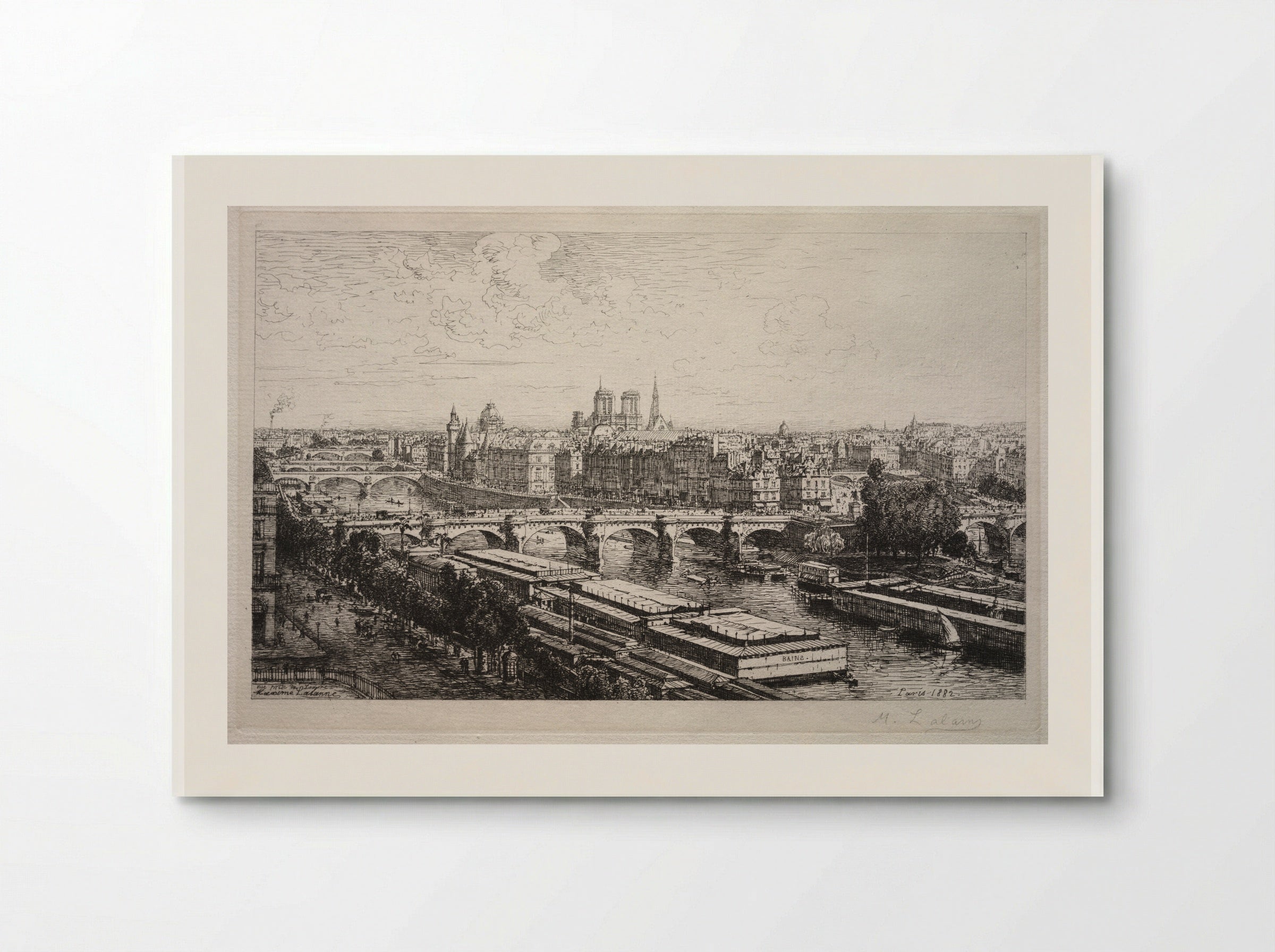View of the Louvre - Maxime Lalanne - Poster