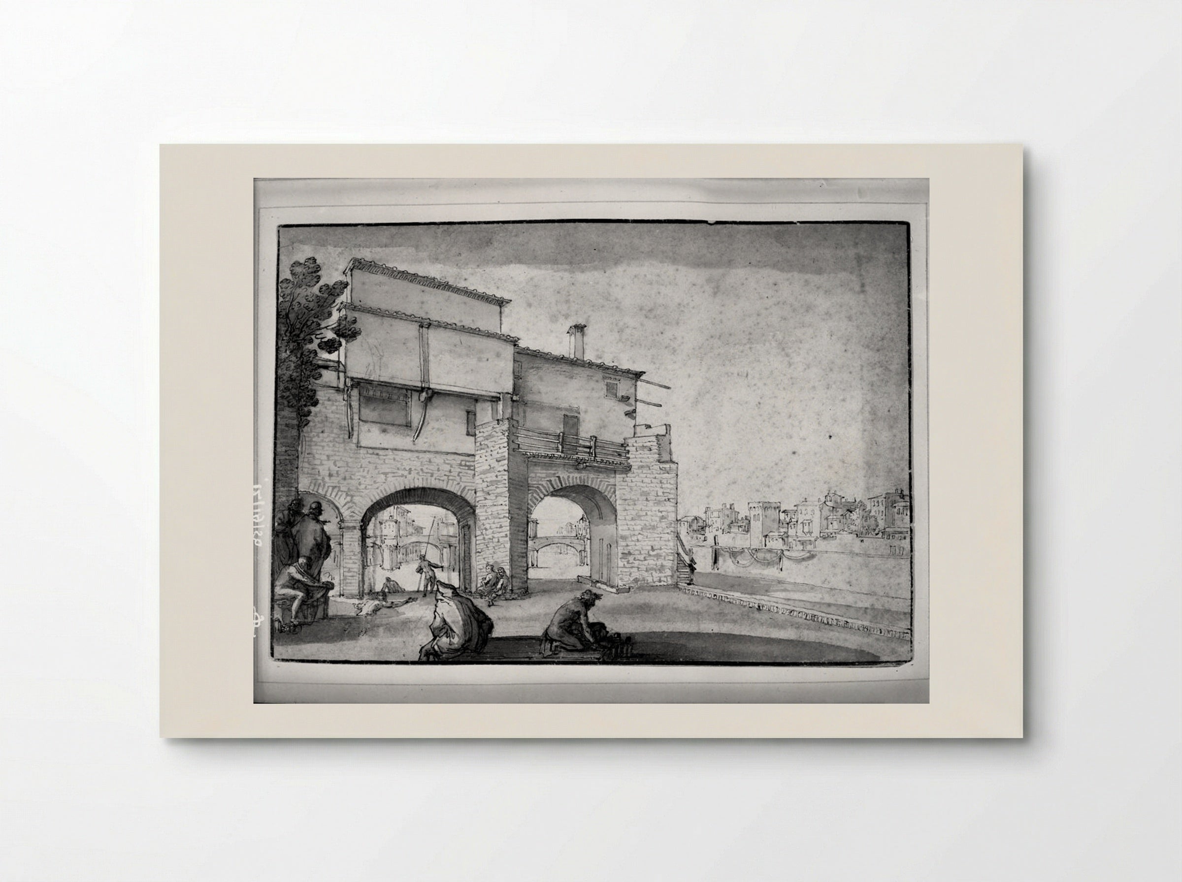 View of the Mill of the Vaga Loggia, Florence - Remigio Cantagallina - Poster