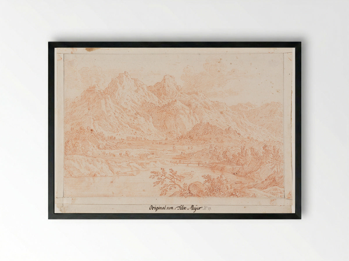 View of the Mythen from Muota Valley - Felix Meyer - Framed Print Black