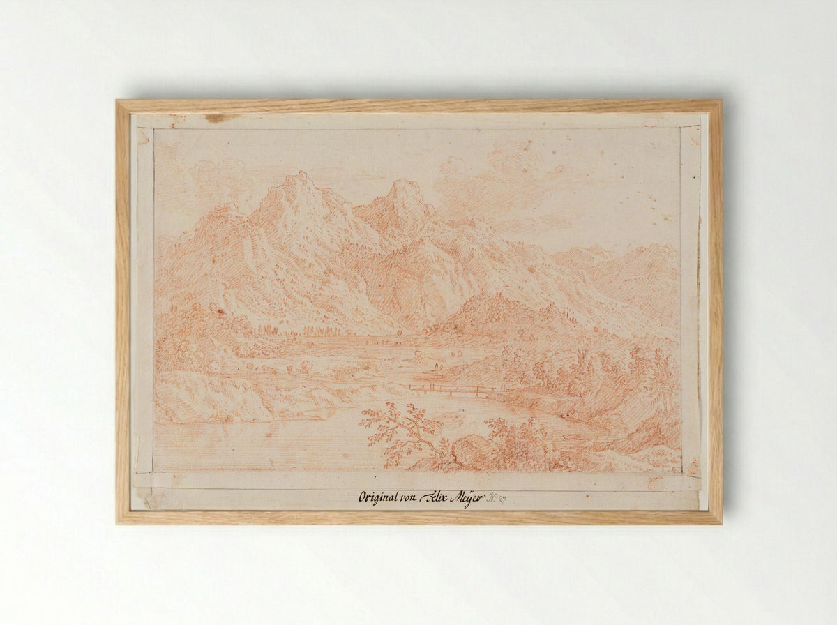 View of the Mythen from Muota Valley - Felix Meyer - Framed Print Wood