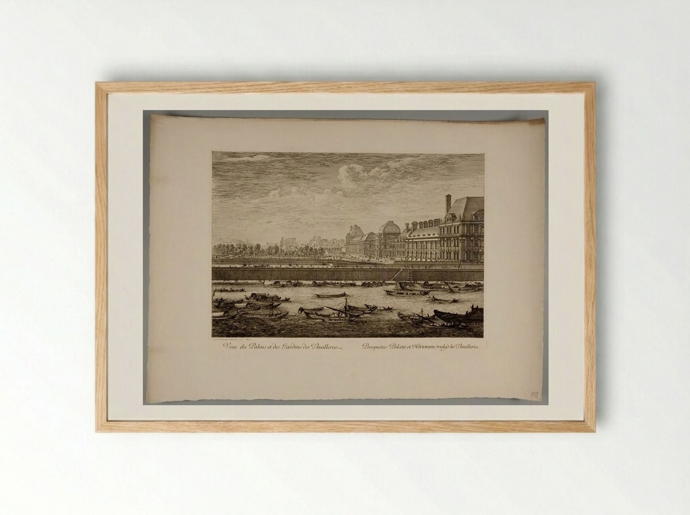 View of the Palace and Gardens of the Tuileries - Israël Silvestre - Framed Print Wood