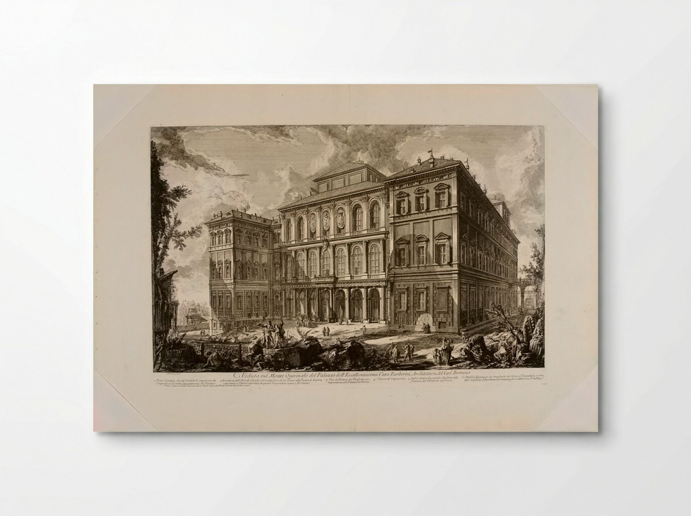 View of the Palace of the Illustrious Barberini Family on the Quirinal Hill, Designed by Cavaliere Bernini - Giovanni Battista Piranesi - Poster