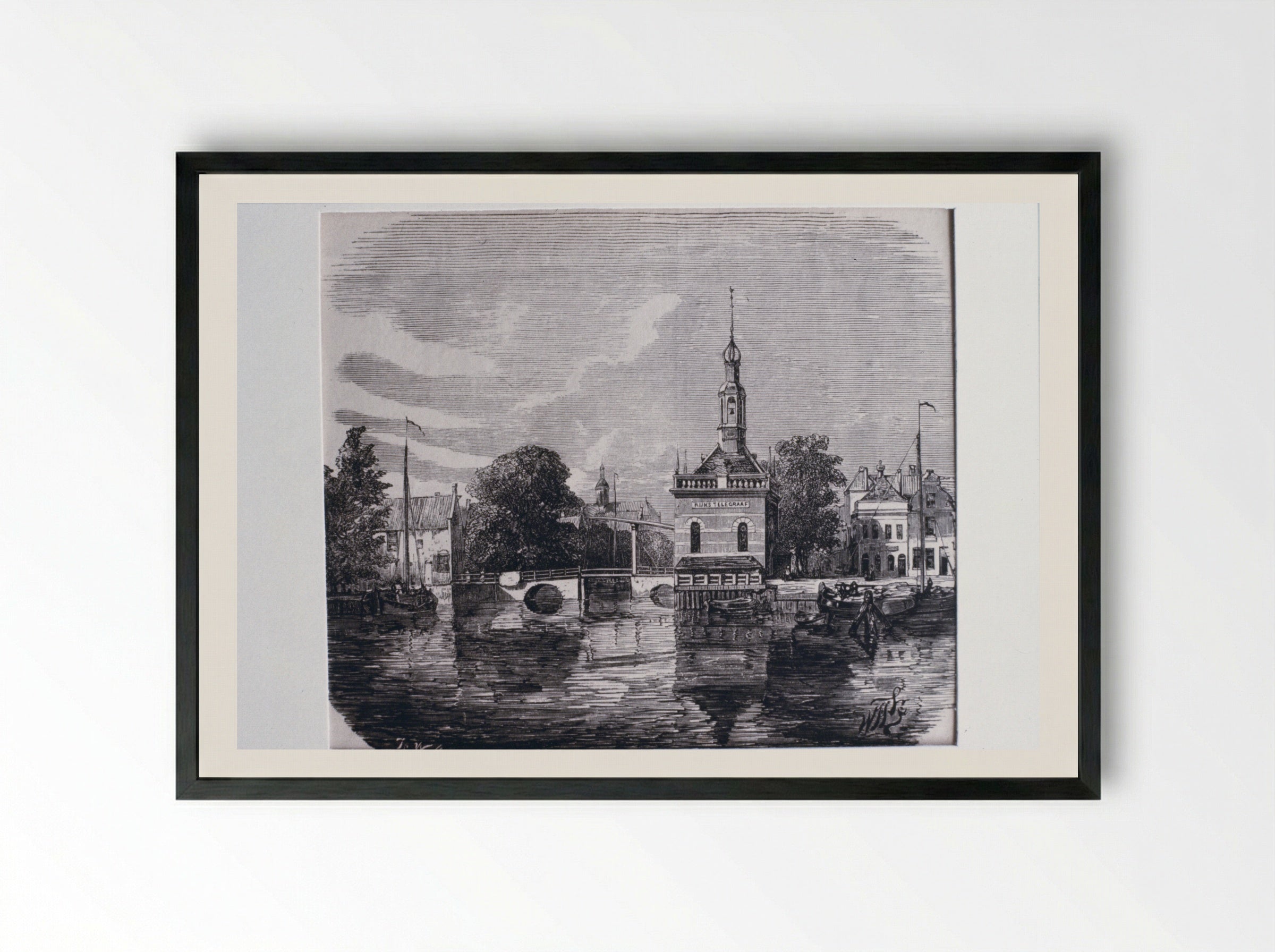 View of the Rijks Telegraaf Building - Isaac Weissenbruch - Framed Print Black