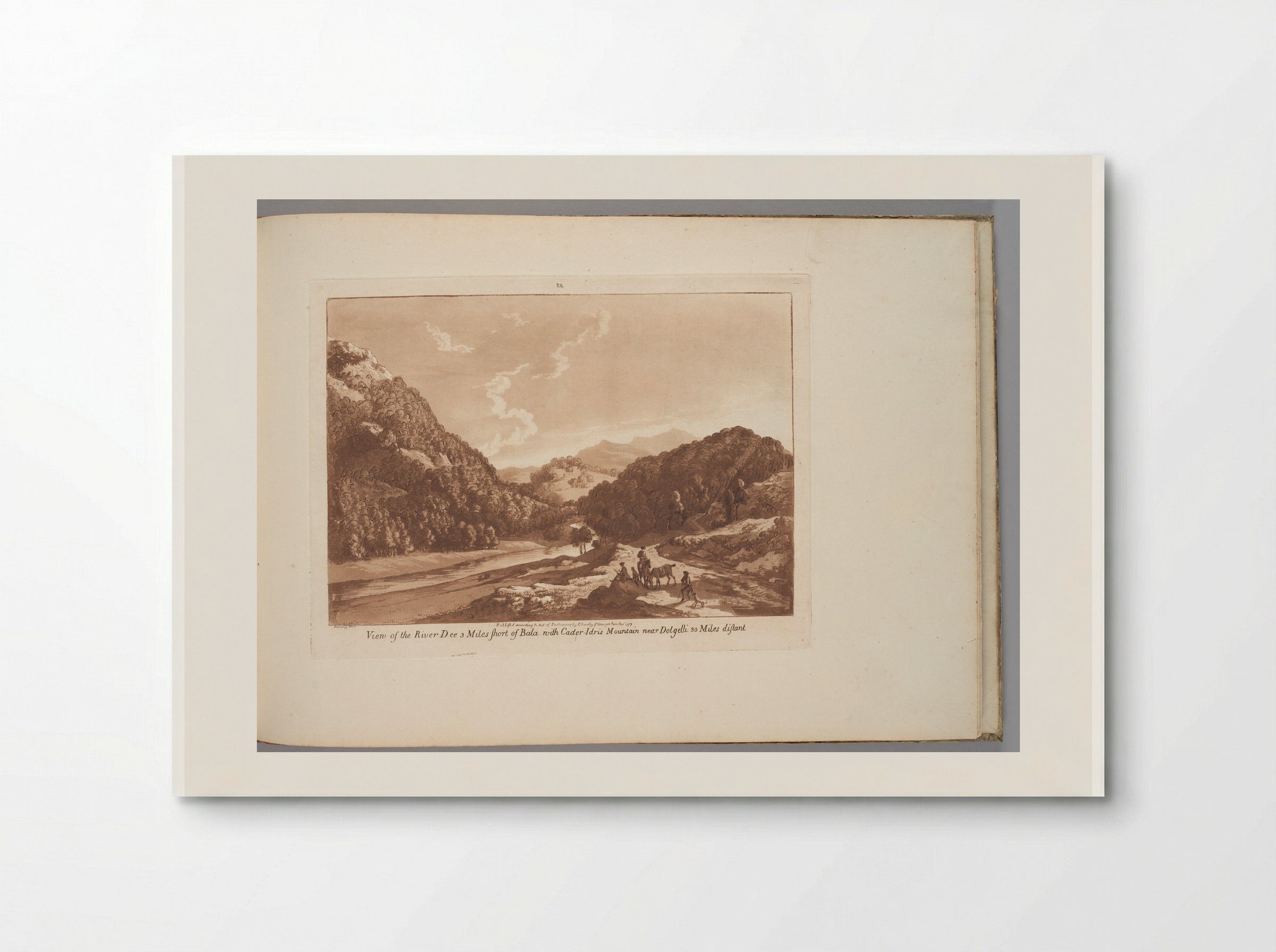 View of the River Dee 3 Miles Short of Bala, with Cader Idris Mountain near Dolgelli, 30 Miles - Paul Sandby - Poster