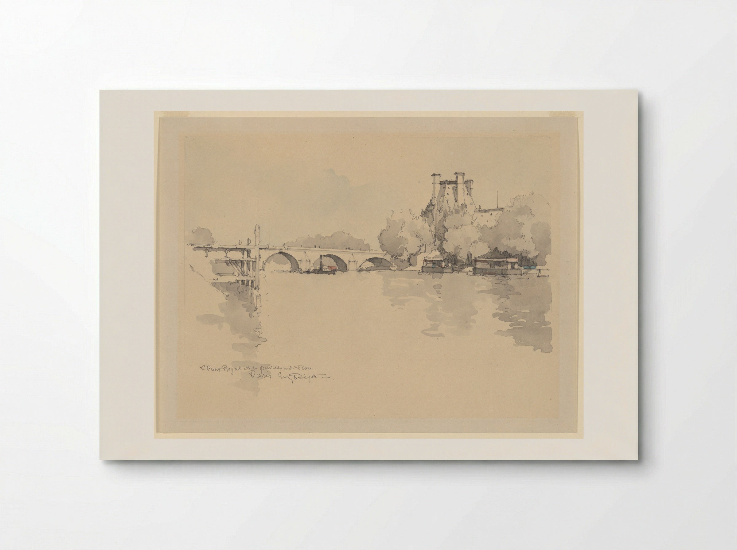 View of the Seine, near the Pont Royal and Pavillon de Flore - Eugène Béjot - Poster